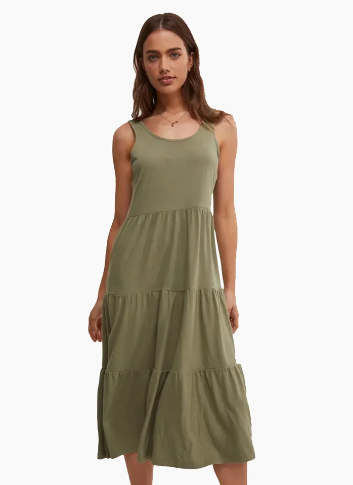 All About Eve Midi Dress - Khaki