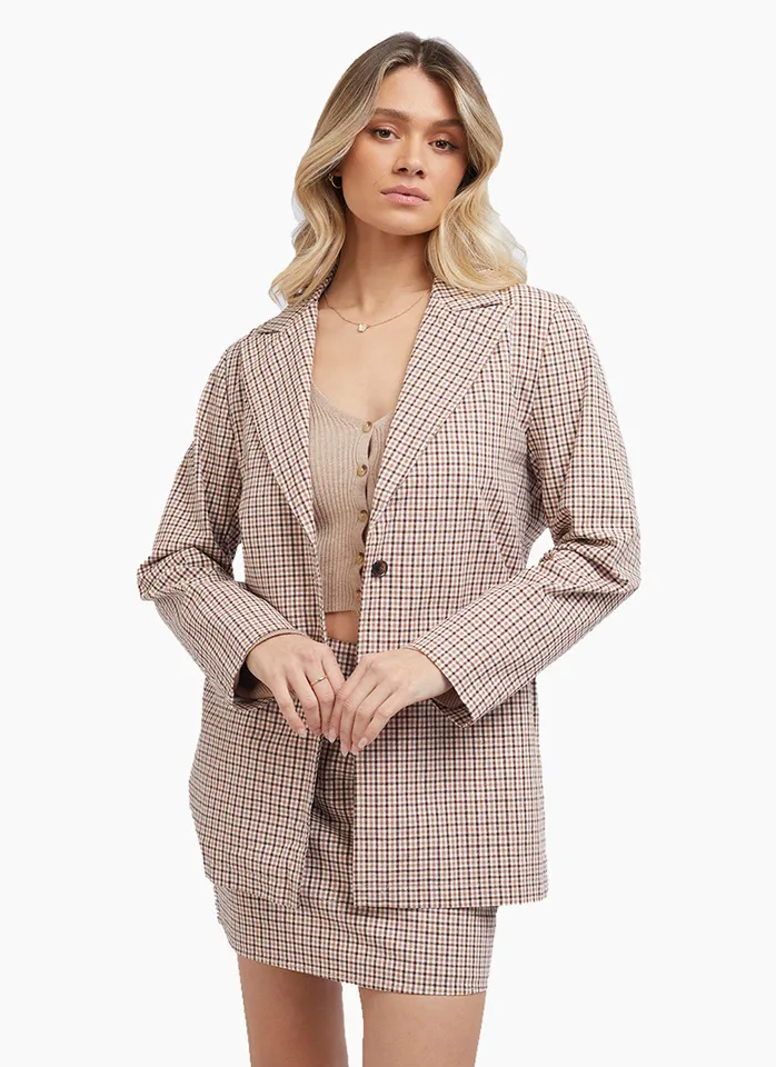 All About Eve Spencer Check Blazer