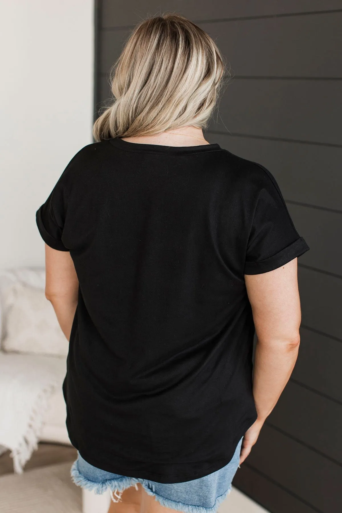 All The Best Short Sleeve Top- Black