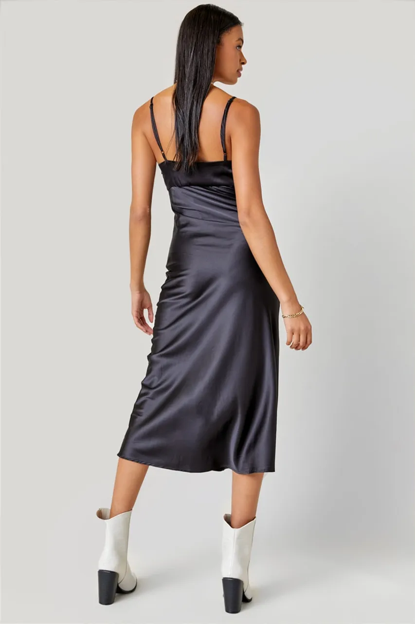 Alyce Satin Slip Midi Dress