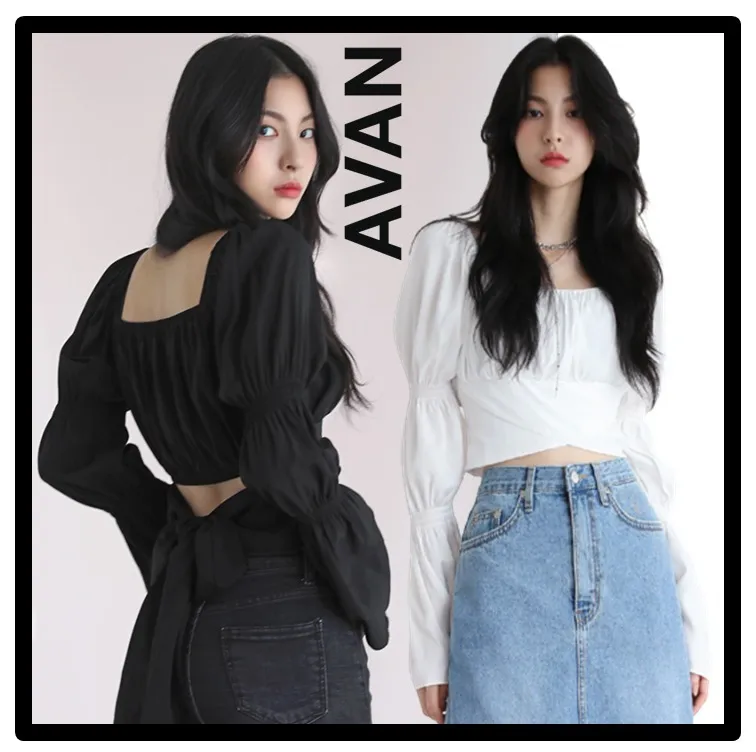 AVANDRESS  |Casual Style Street Style Logo Shirts & Blouses