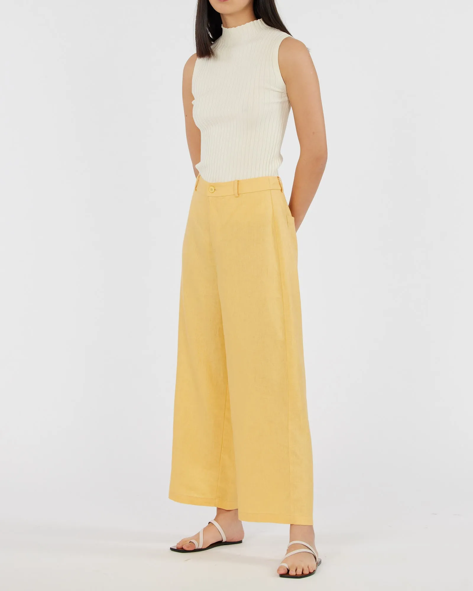 Barossa Linen Pant - Buttercup