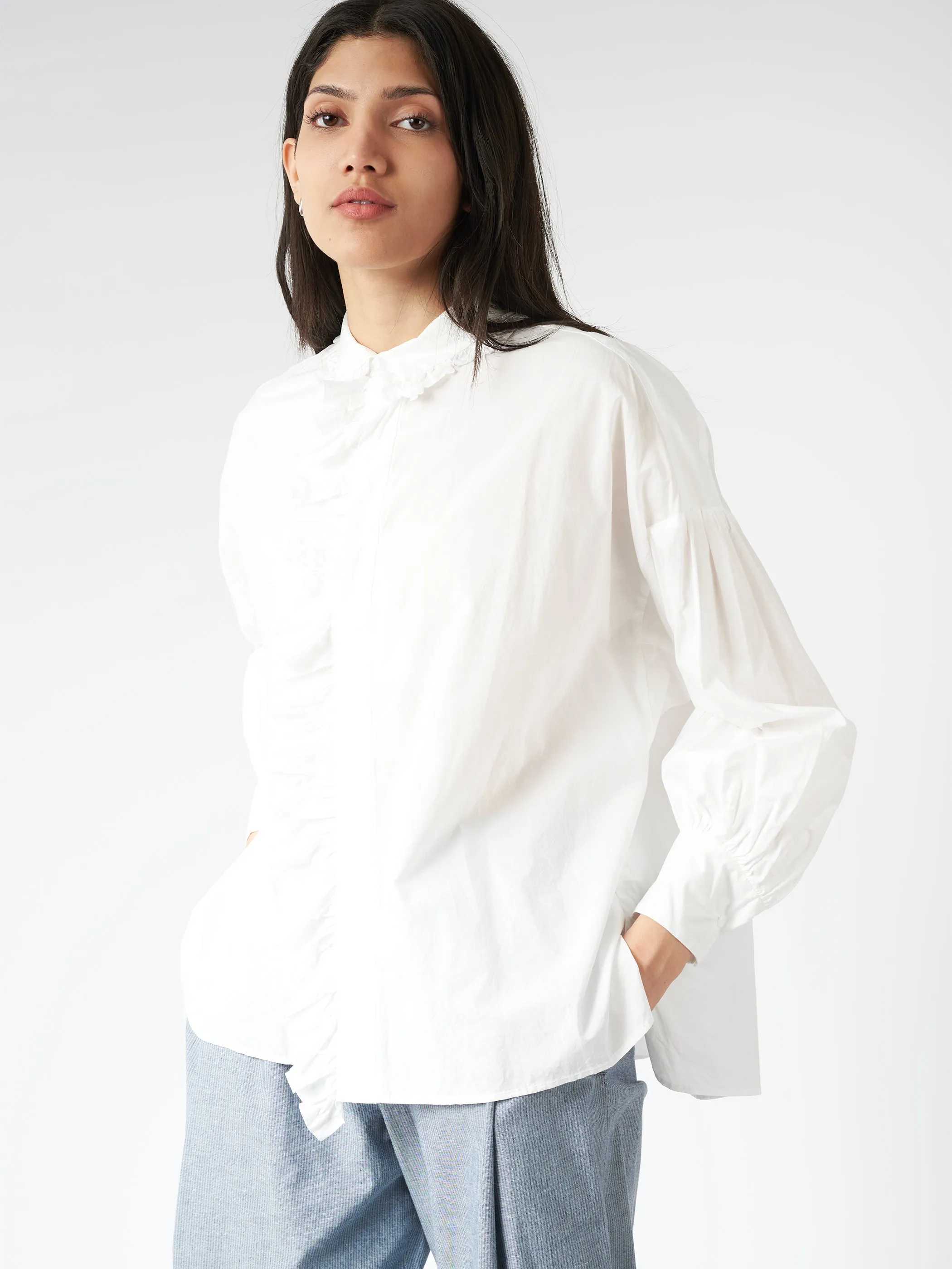 Bishop Sleeve Ruffle Shirt