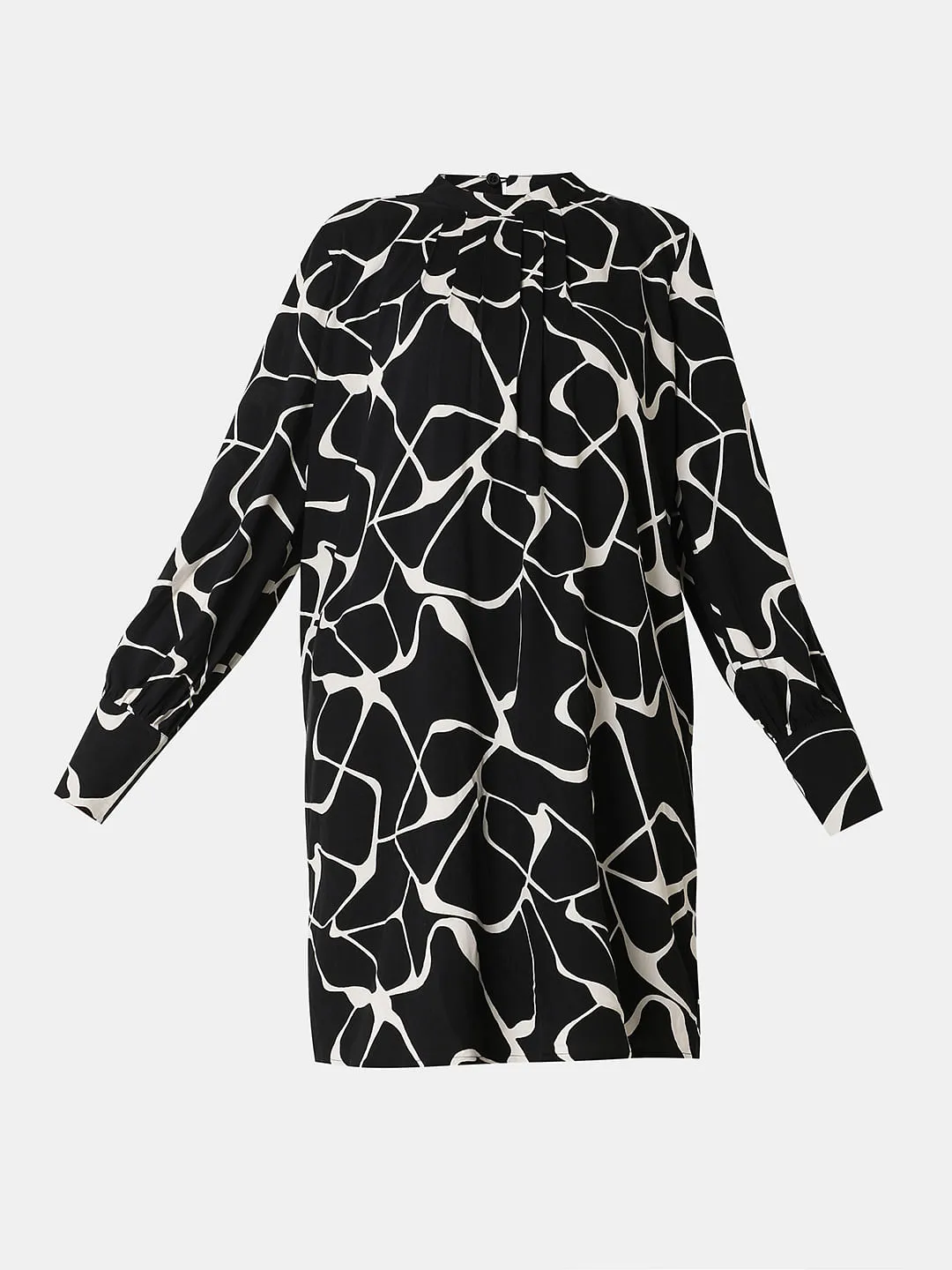 Black Abstract Print Dress