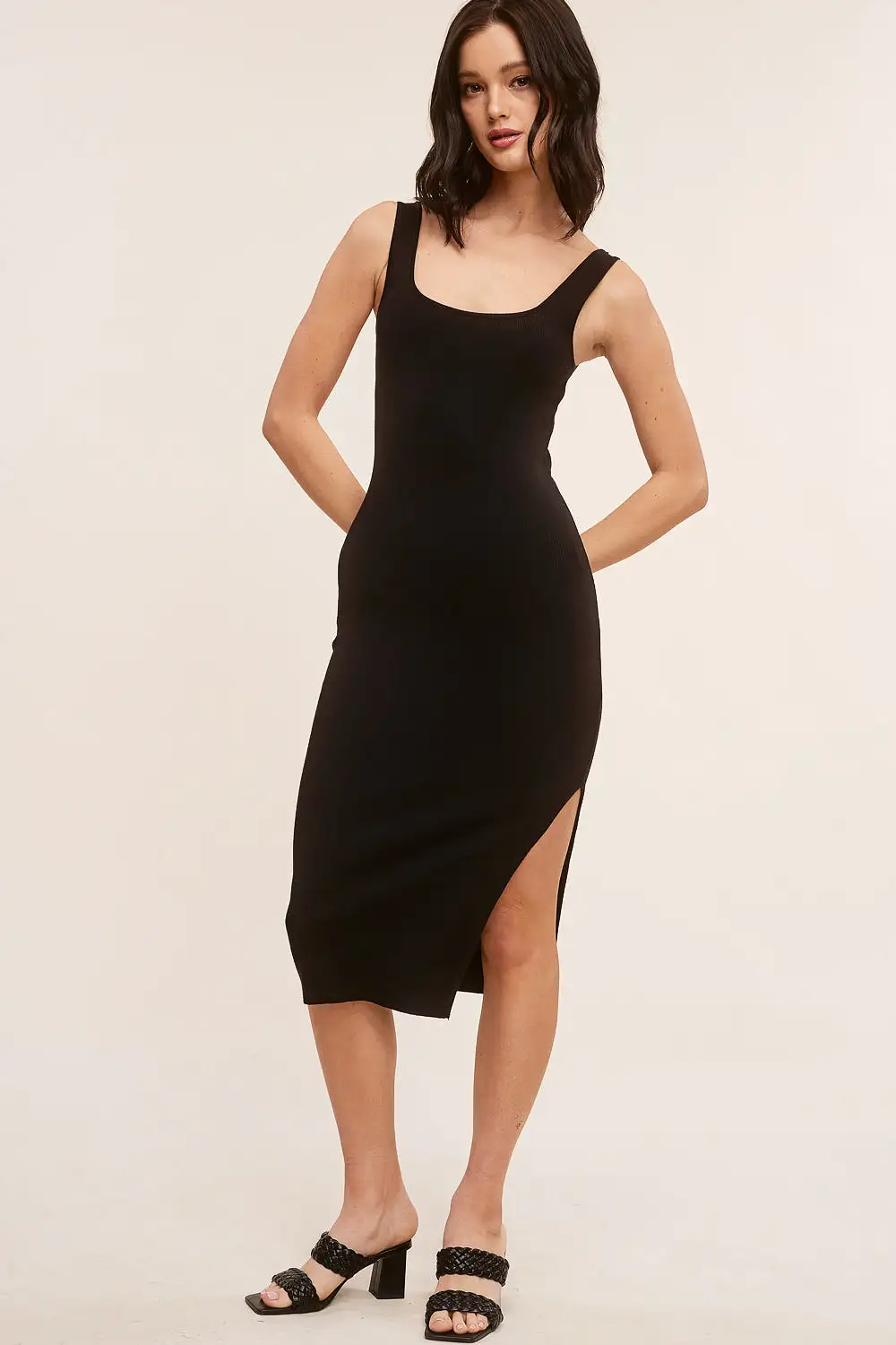 Black Bodycon Midi Dress