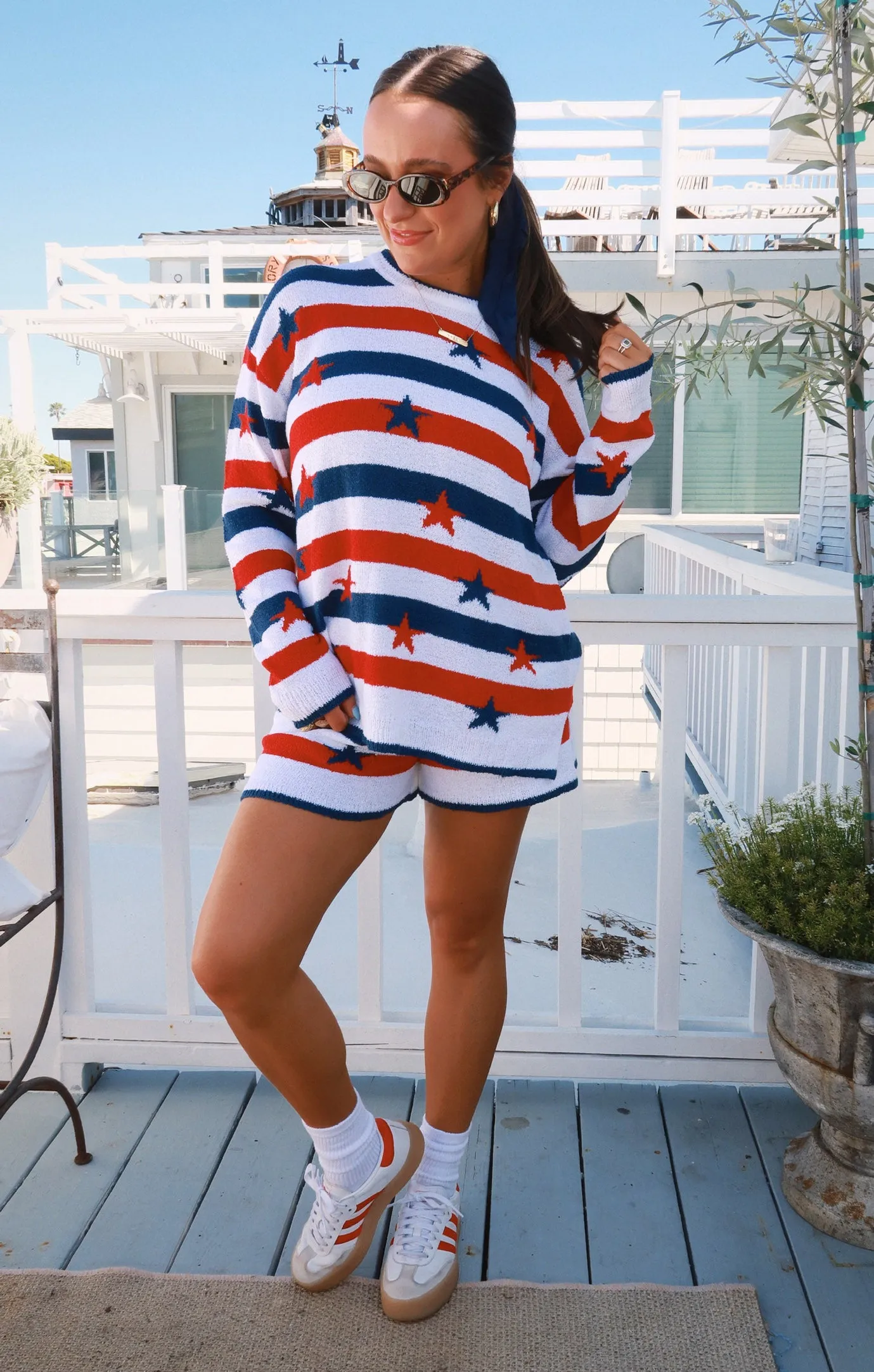 Boardwalk Shorts ~ Star Spangled Stripe Knit