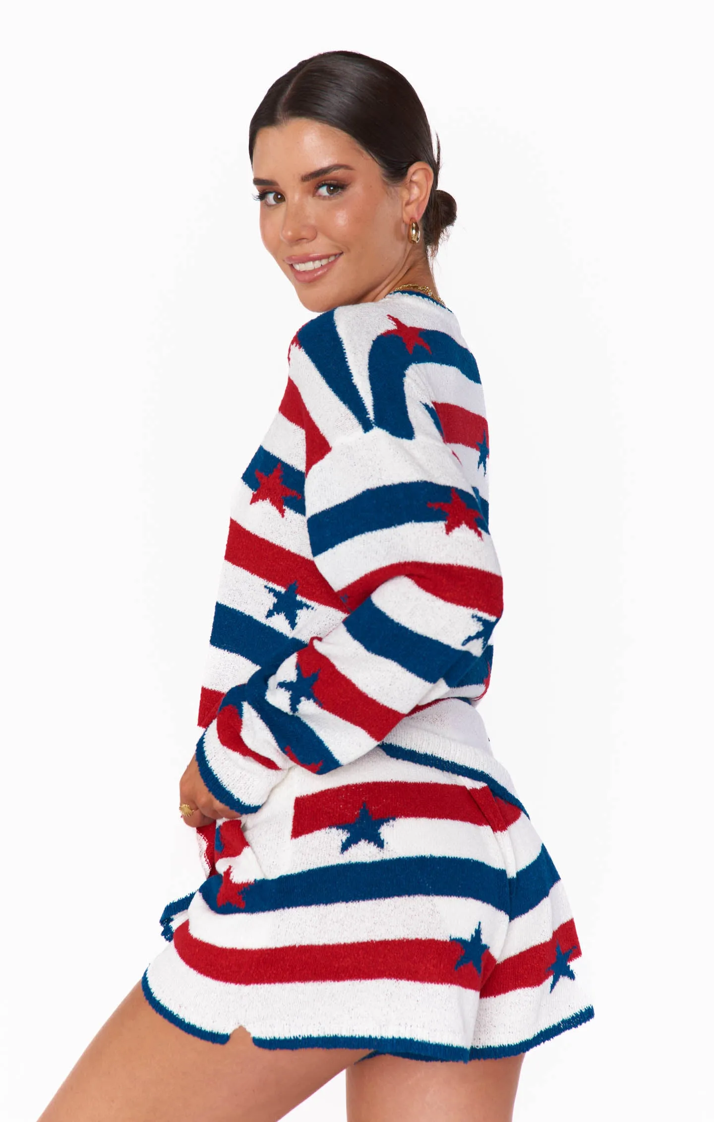 Boardwalk Shorts ~ Star Spangled Stripe Knit