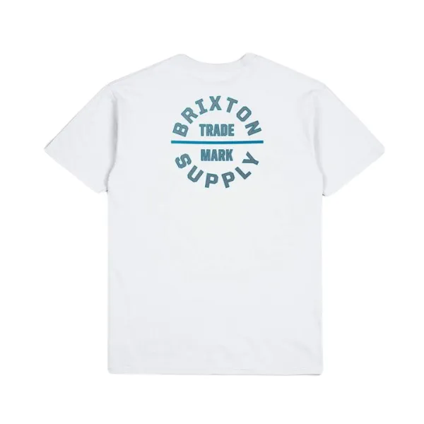 Brixton Oath V S/S Standard Tee - White/Chinois Green/Blue Danube