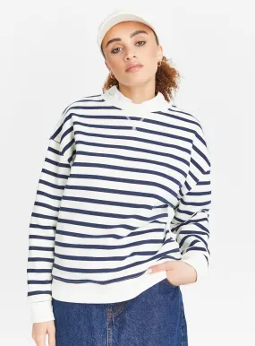 Buy Navy Stripe Relaxed Sweatshirt S | Hoodies and sweatshirts | Tu