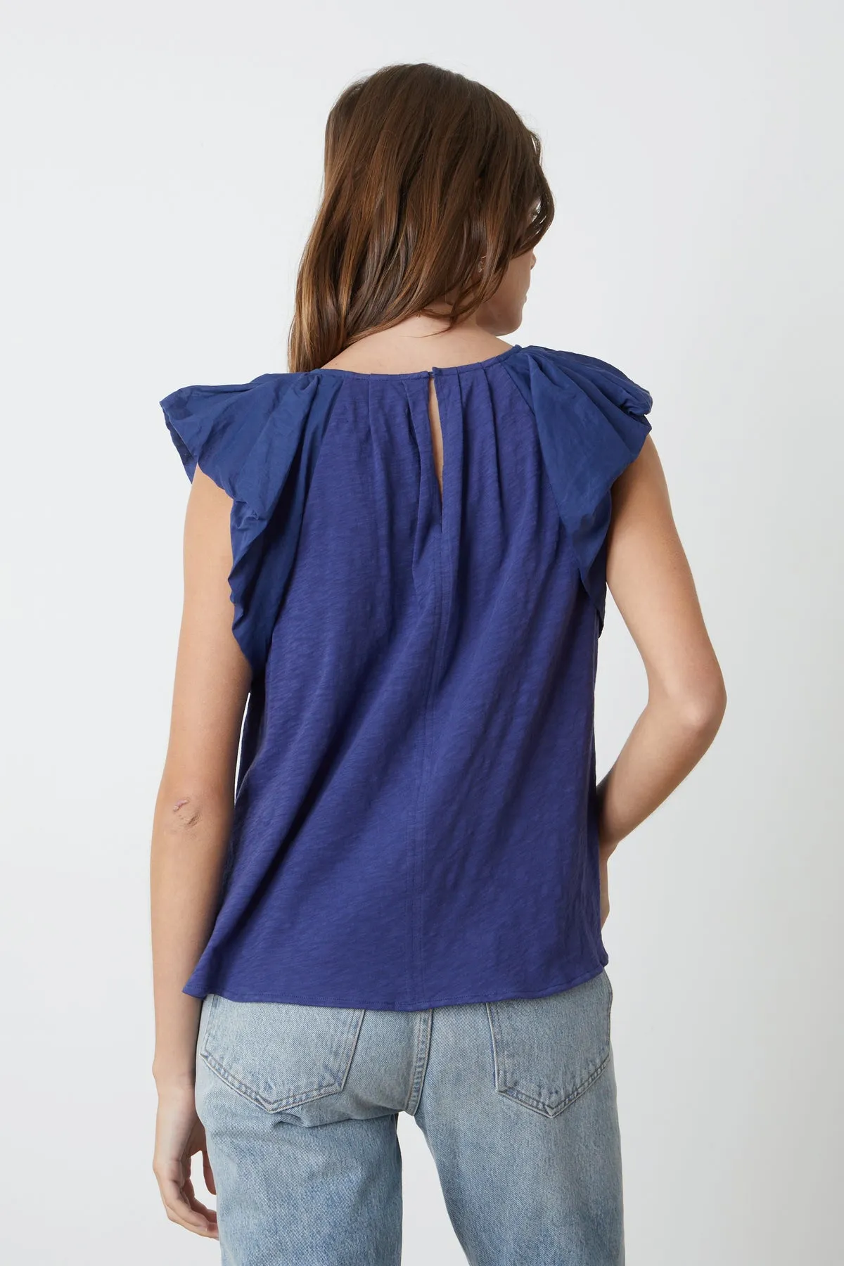 CARLY RUFFLE SLEEVE TOP