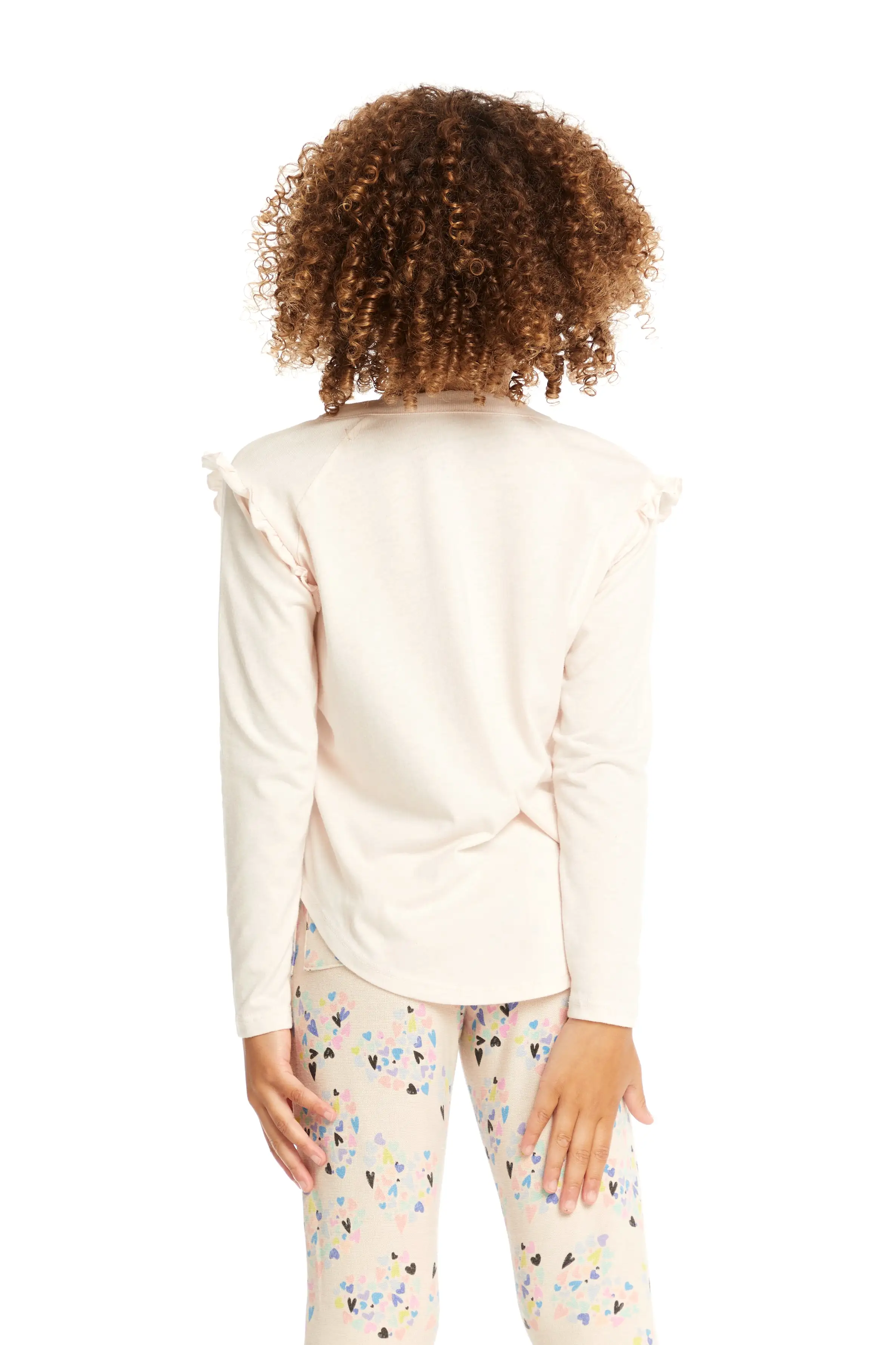 Chaser Love Ruffle Shoulder LS Tee