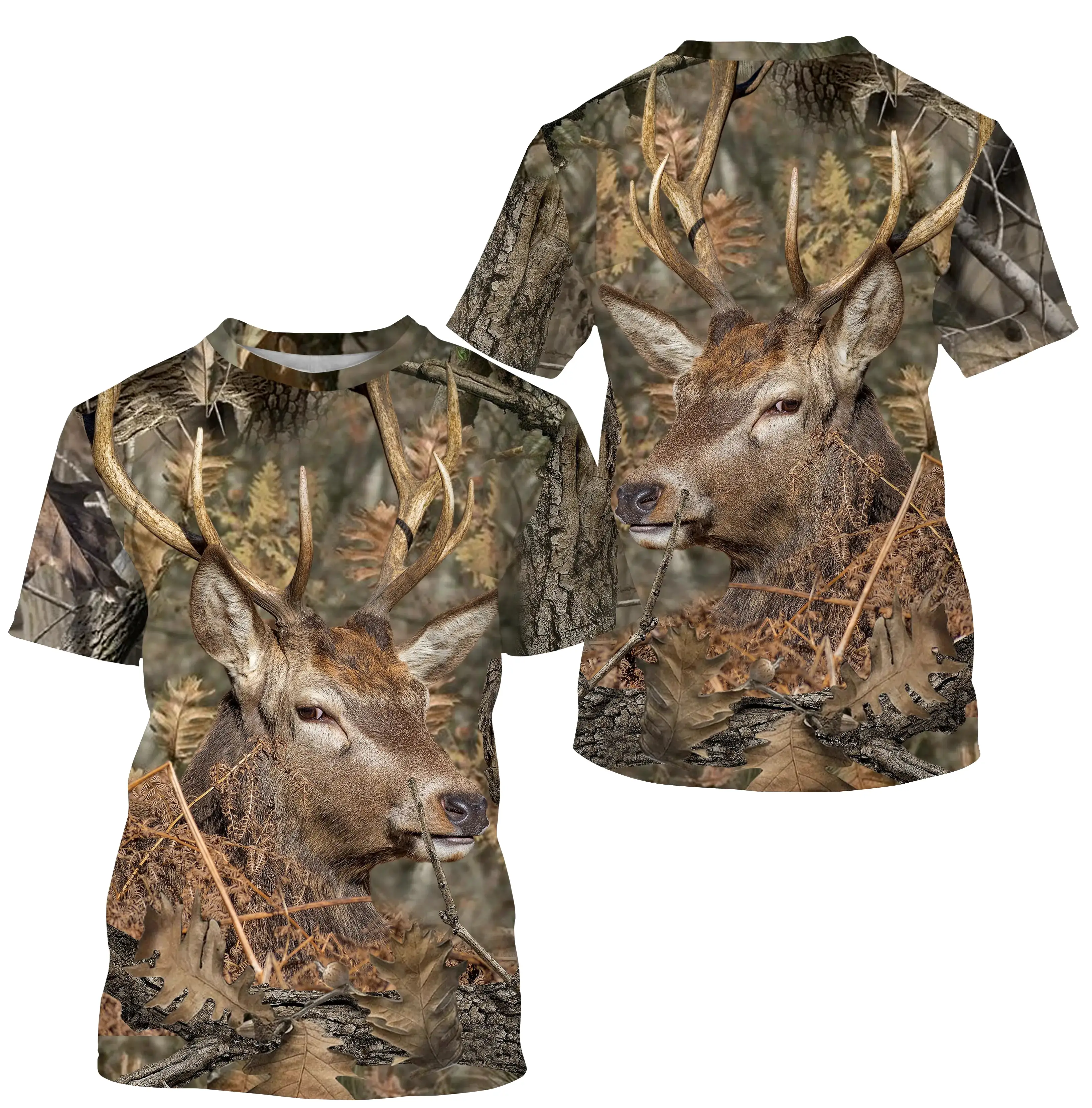 Chasse au Cerf, T shirt Chasseur, Camouflage, Vêtements Chasse - CTS24052224