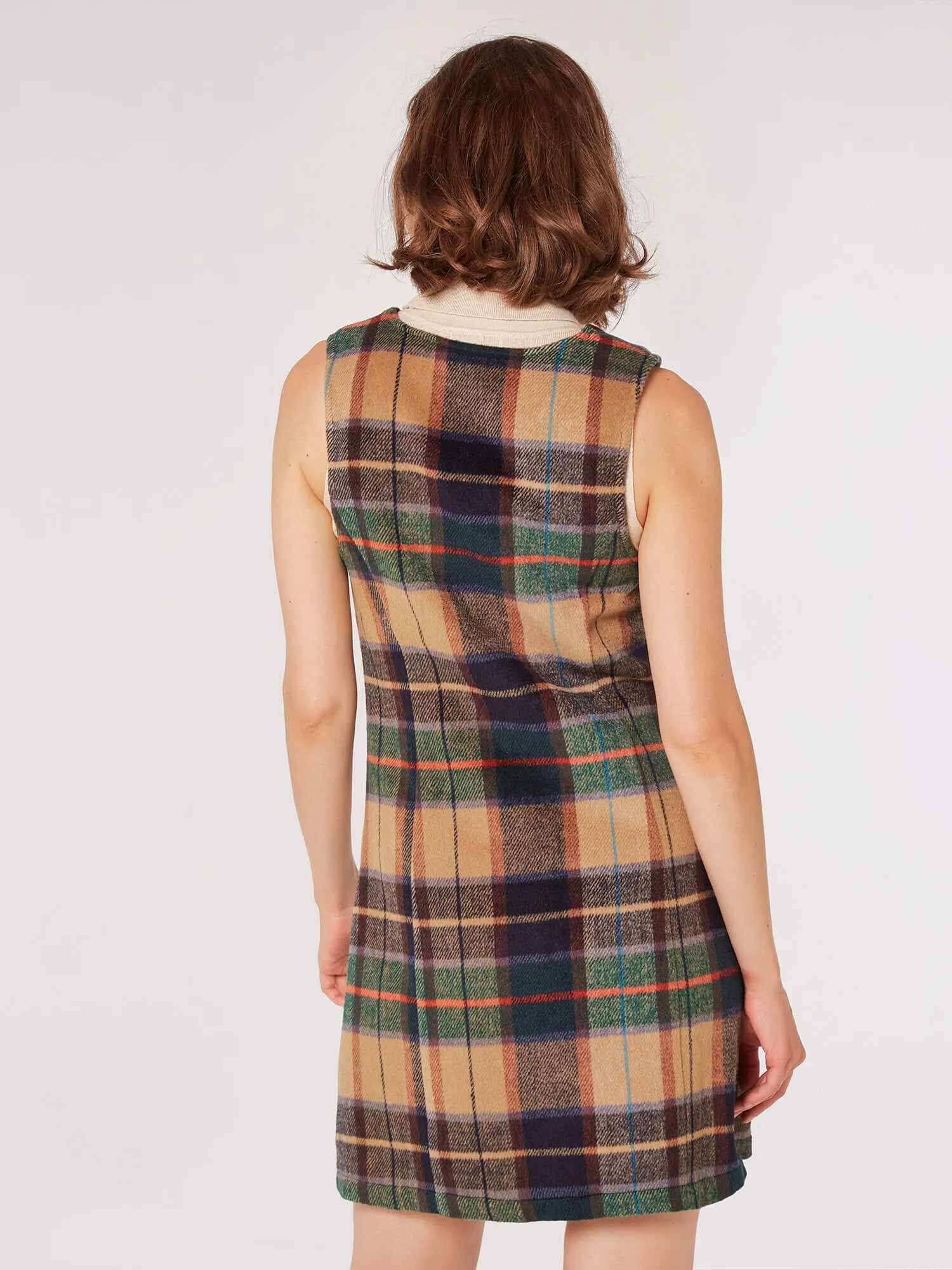 Checked Pinafore Mini Dress | Apricot Clothing