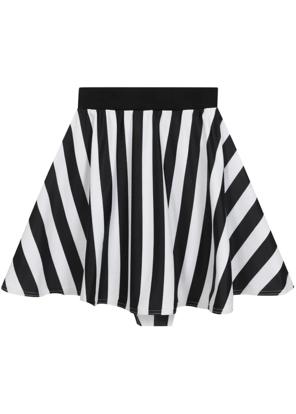 Collectif Beetle Stripe 60's Bikini Skirt with Pants Black White