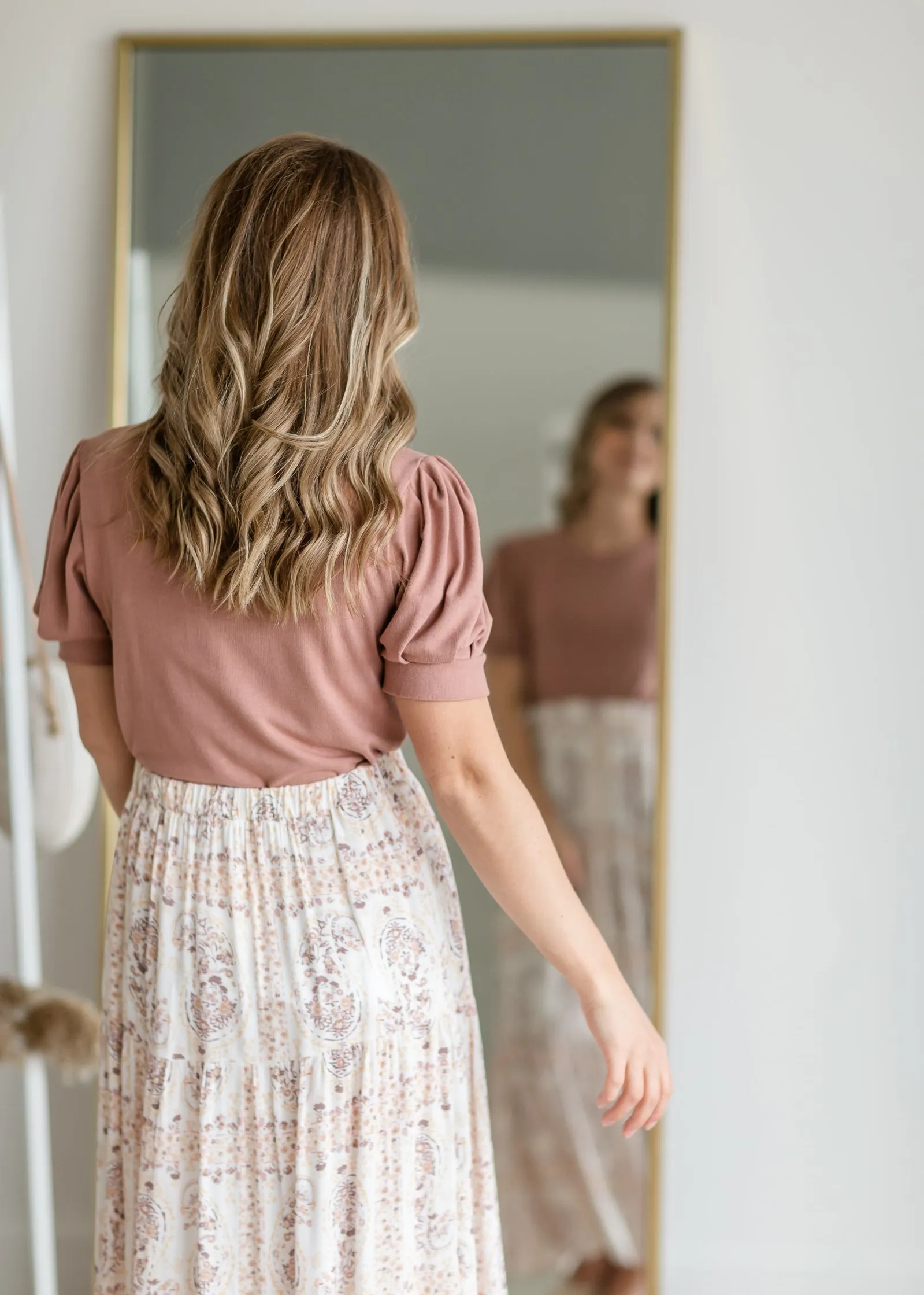 Dark Rose Ruffle Sleeve Top