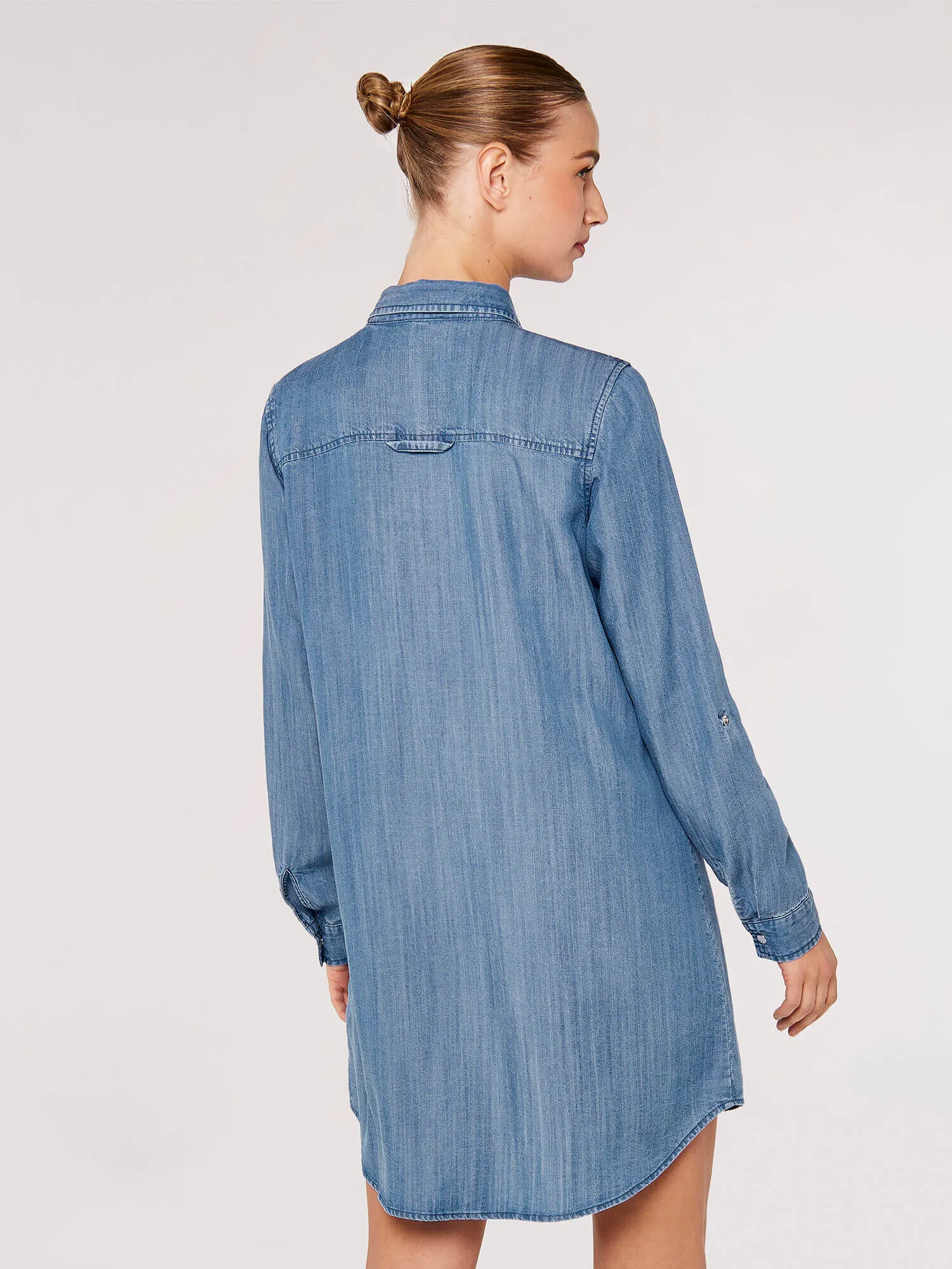 Denim Shirt Mini Dress | Apricot Clothing