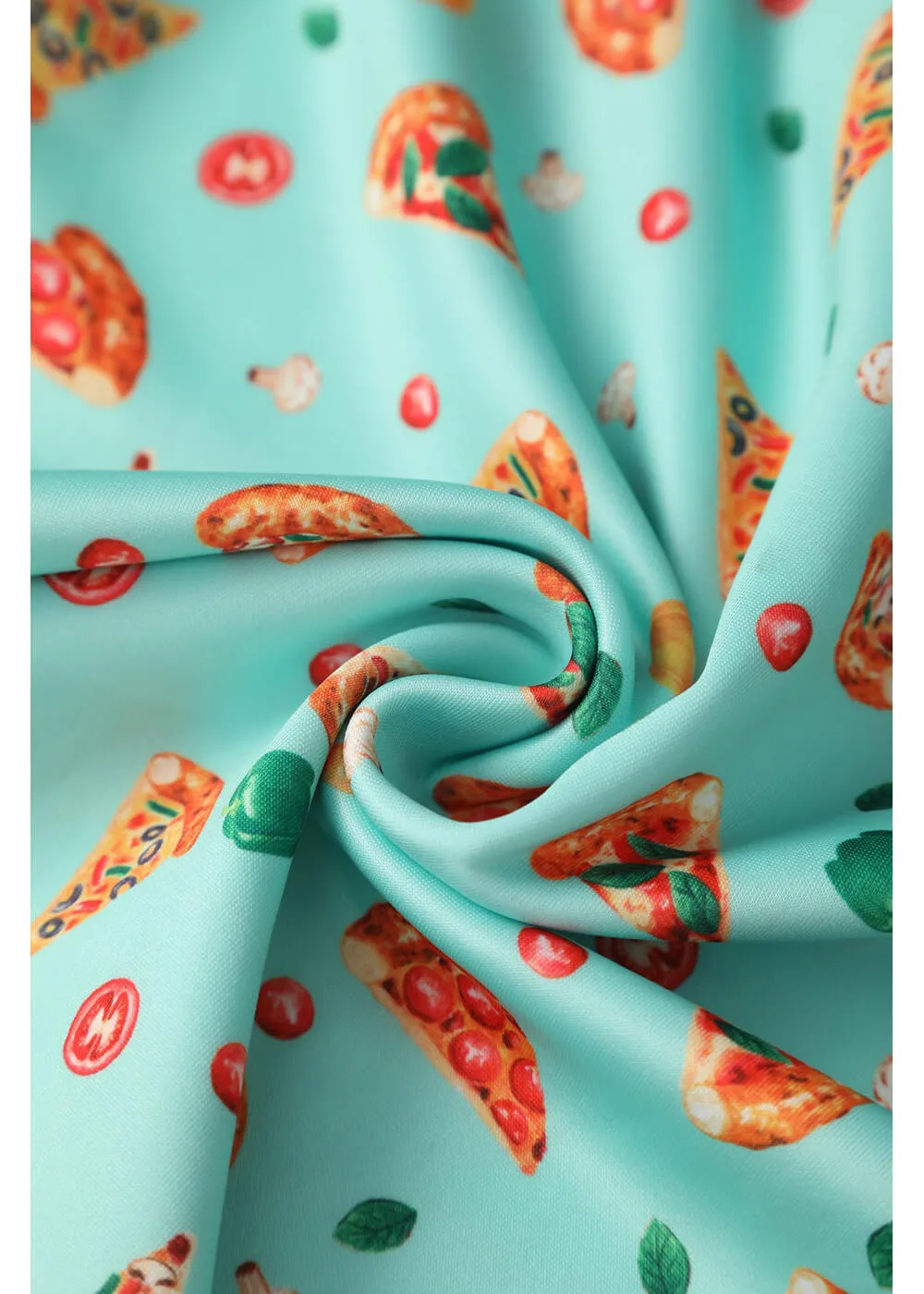 Dolly & Dotty Amanda Pizza 50's Swing Dress Light Blue