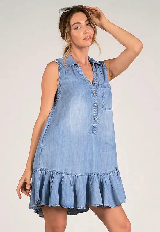 Elan - Sleeveless Dress Light Blue Wash