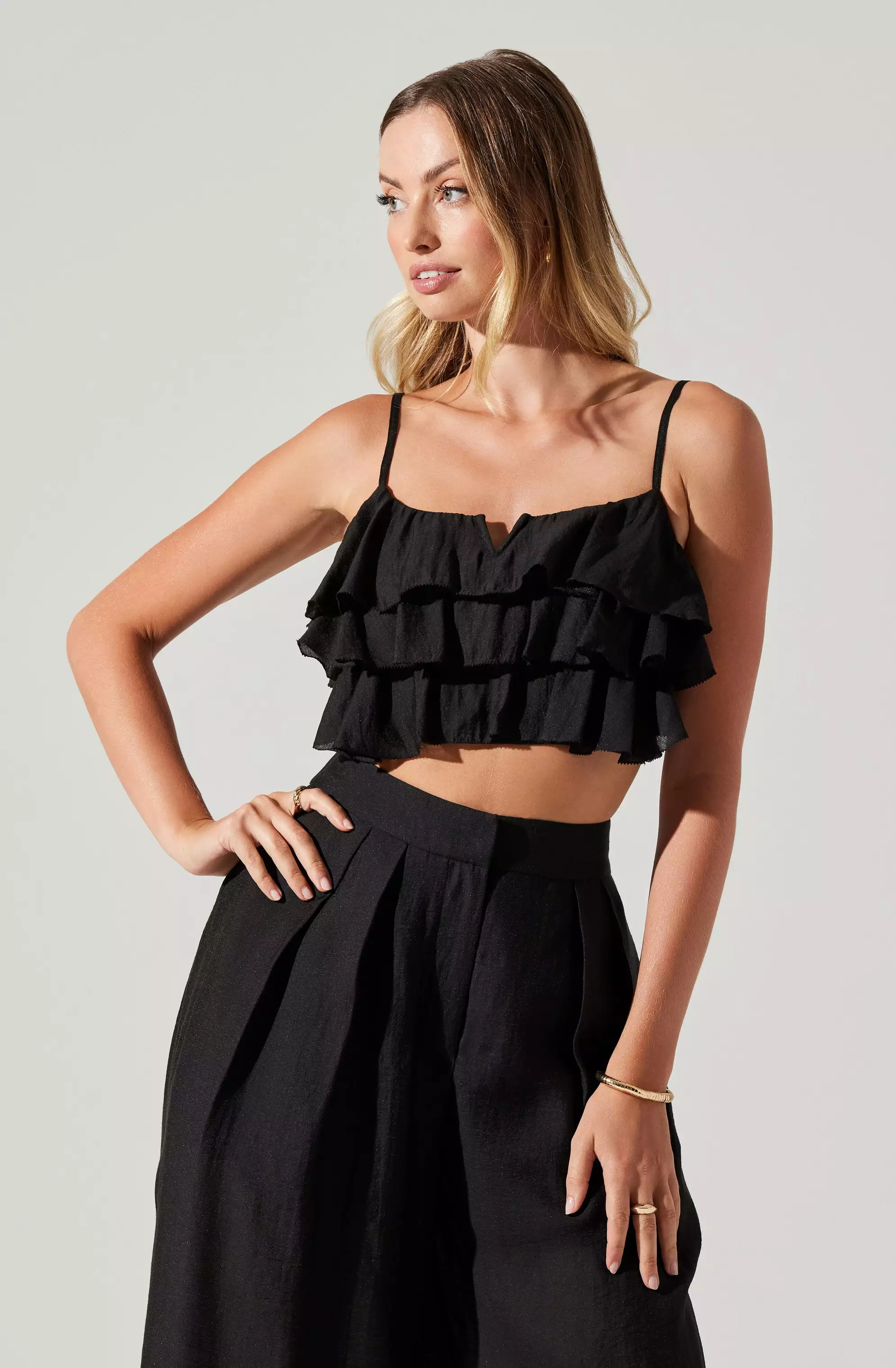 Ellyana Ruffle Crop Top