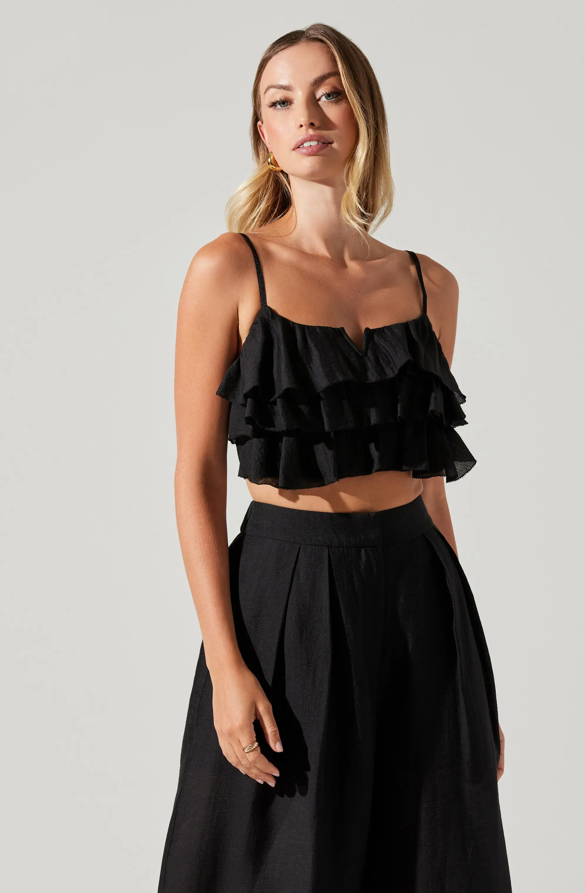 Ellyana Ruffle Crop Top