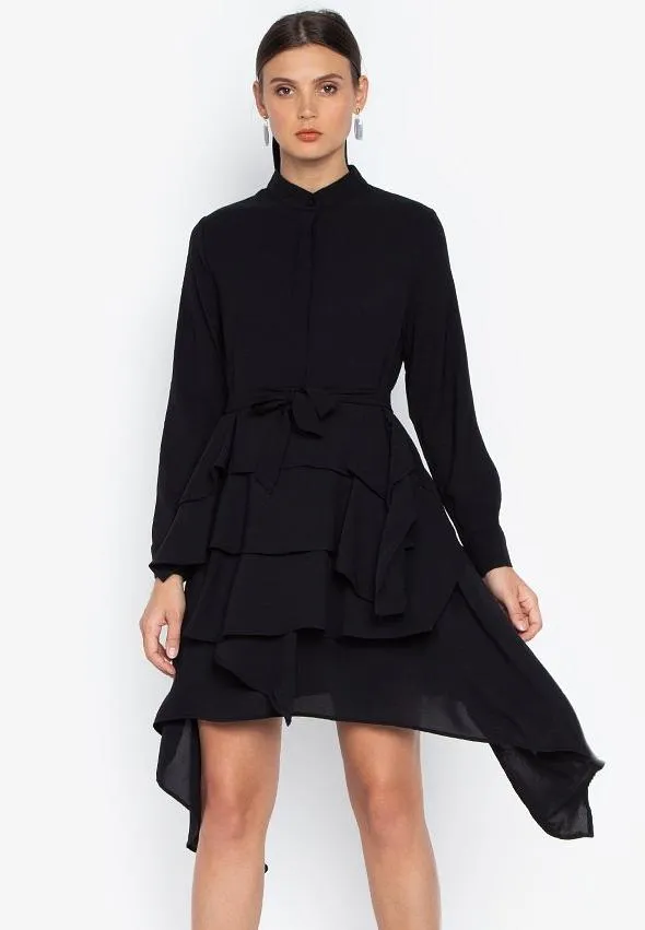 ESTHER LAYERED DRESS- BLACK