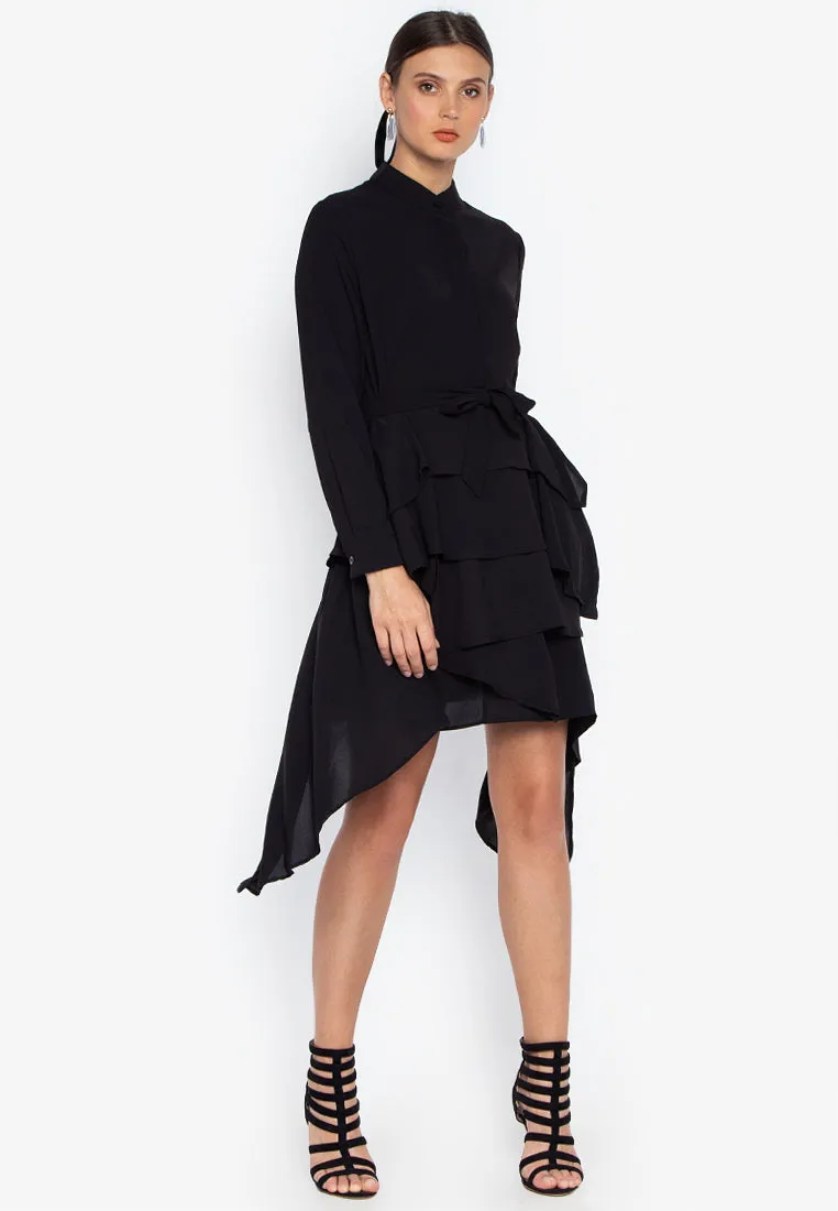 ESTHER LAYERED DRESS- BLACK