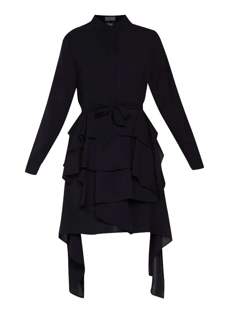 ESTHER LAYERED DRESS- BLACK