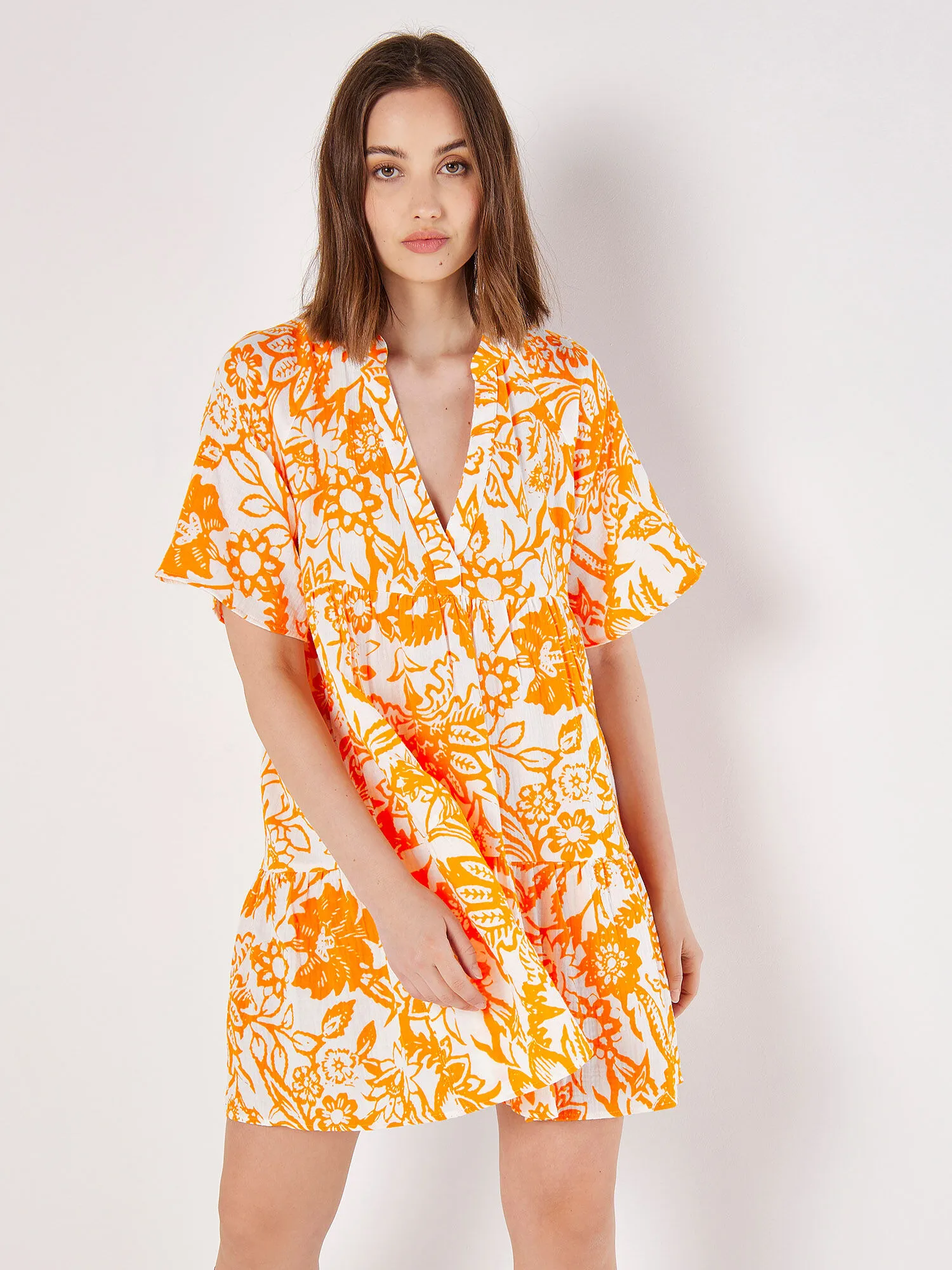 Floral Cotton Mini Dress | Apricot Clothing