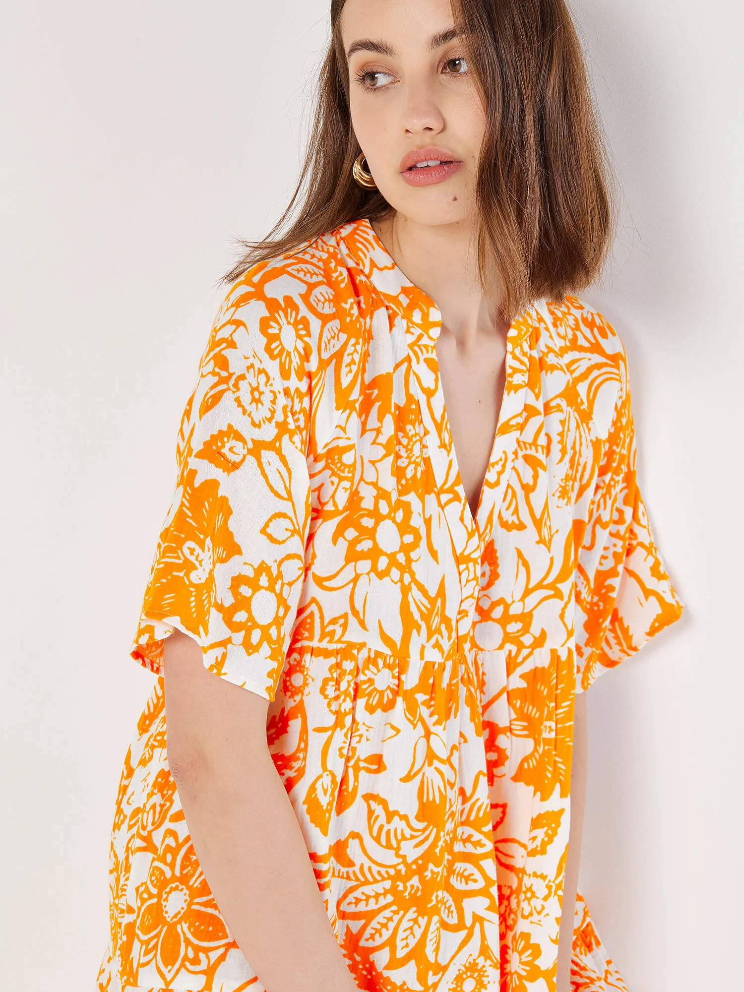 Floral Cotton Mini Dress | Apricot Clothing