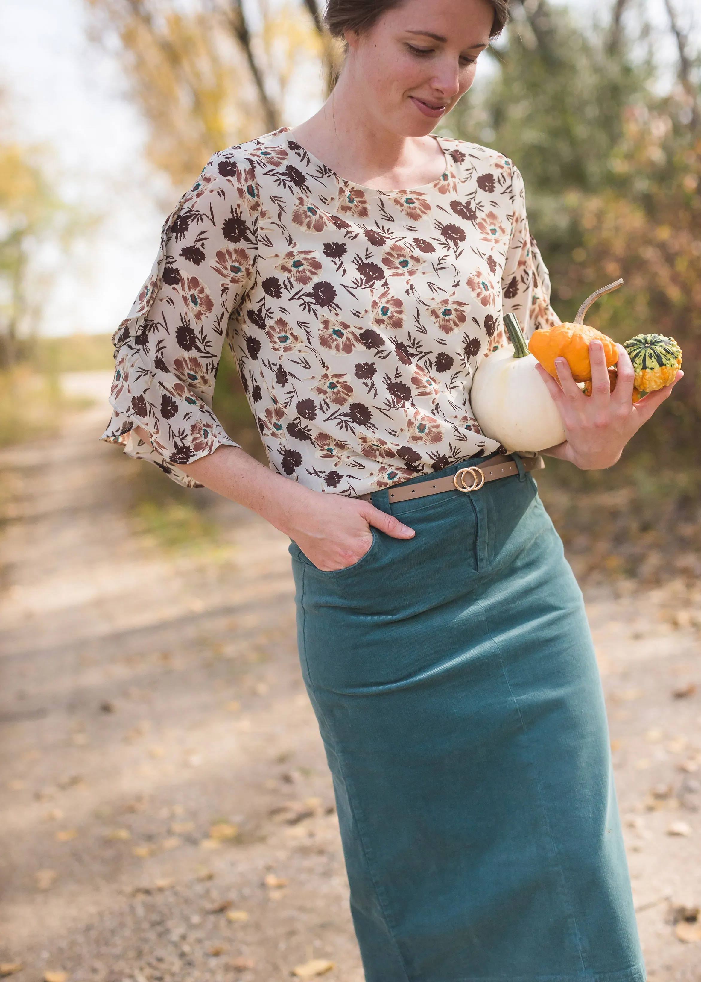 Floral Ruffle Bell Sleeve Top - FINAL SALE