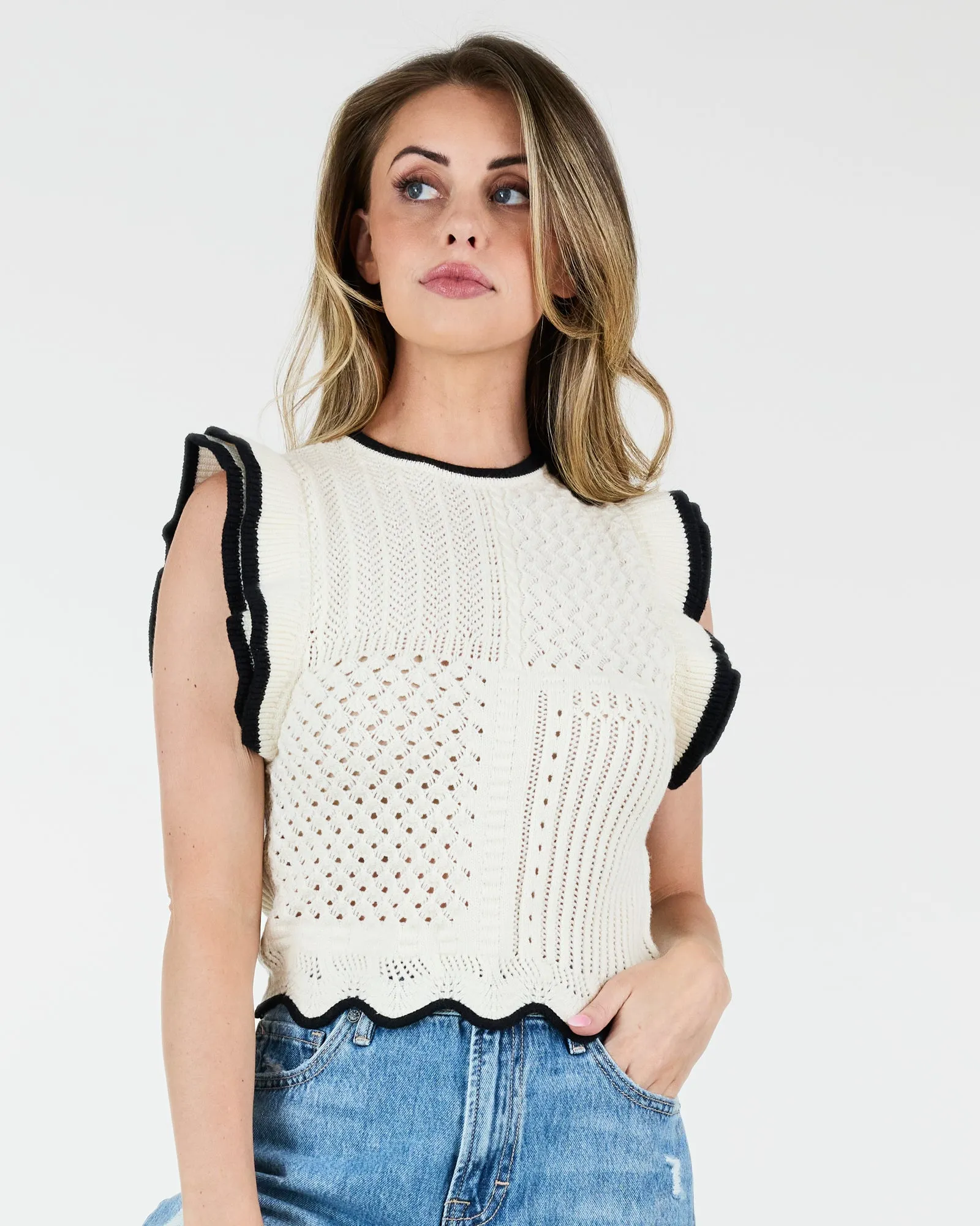 Fly Away Flutter Sleeve Top