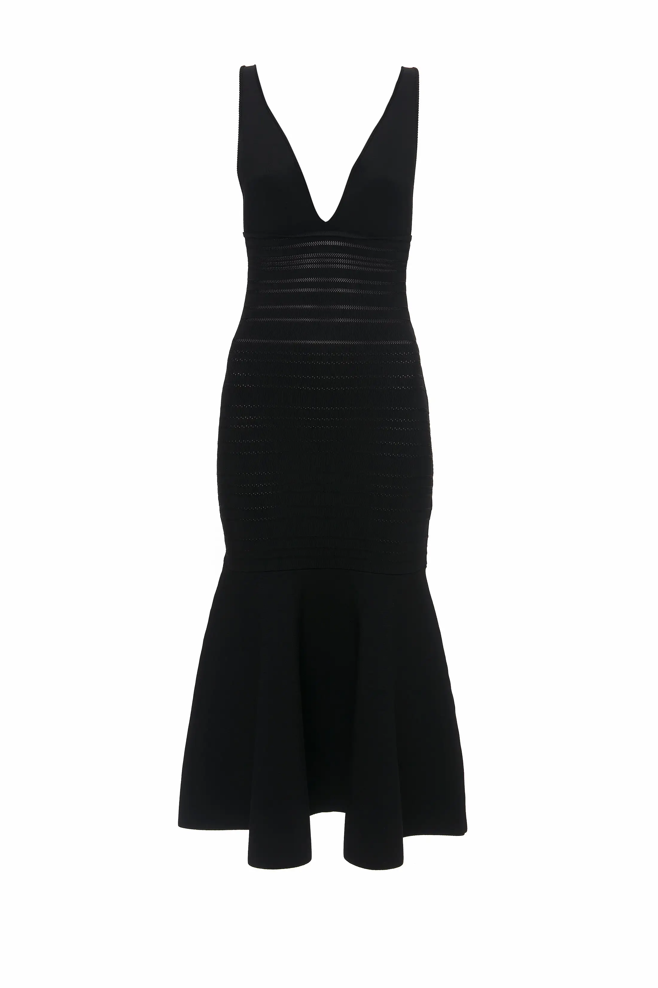 Frame Detail Sleeveless Dress In Black