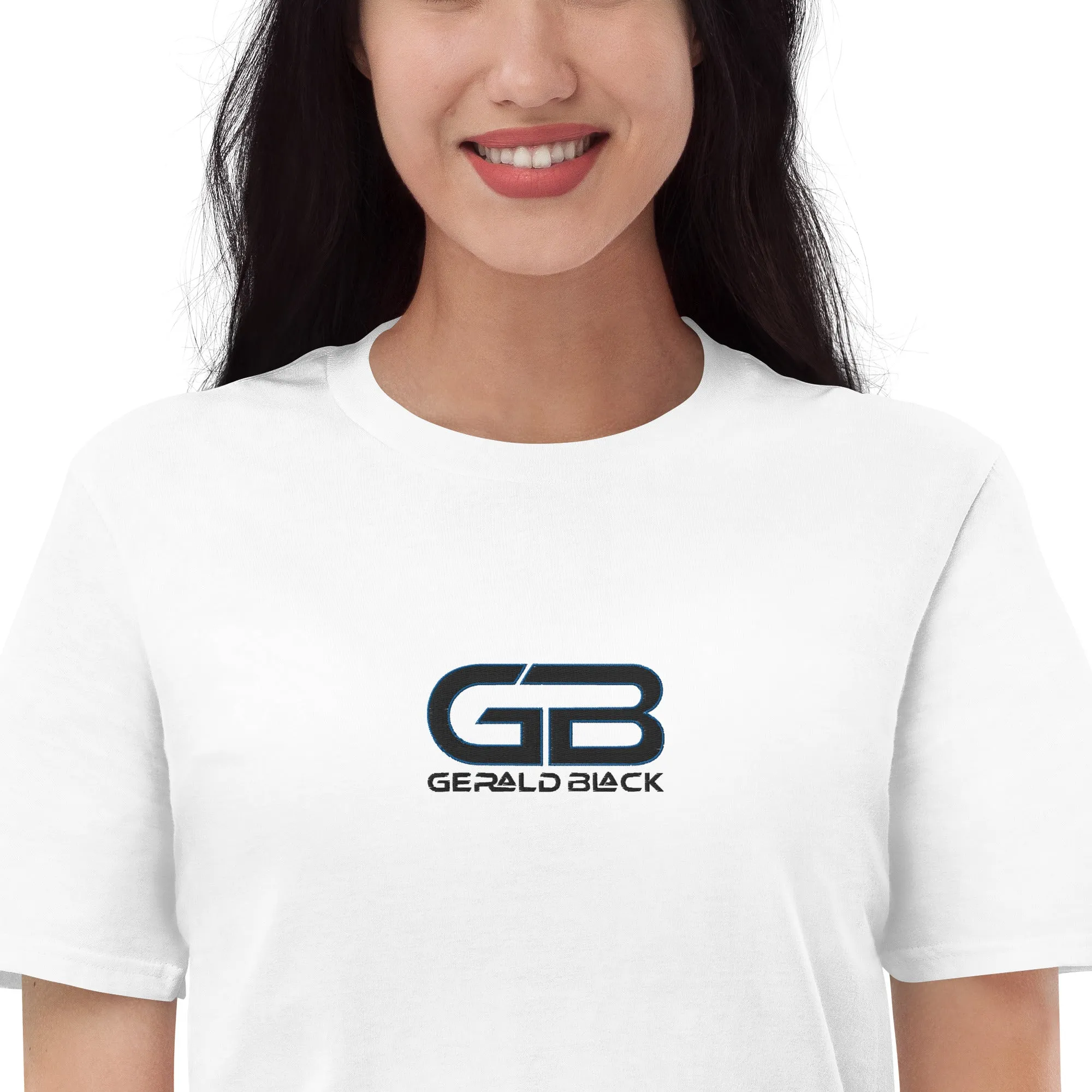 Gerald Black Embroidery Short-sleeve Statement T-Shirt for Unisex