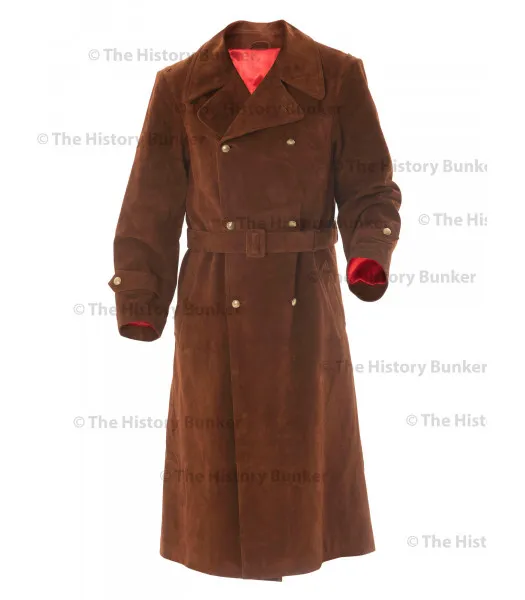 German SENIOR Officers Great Coat SUEDE - WW2 German Leather Coat