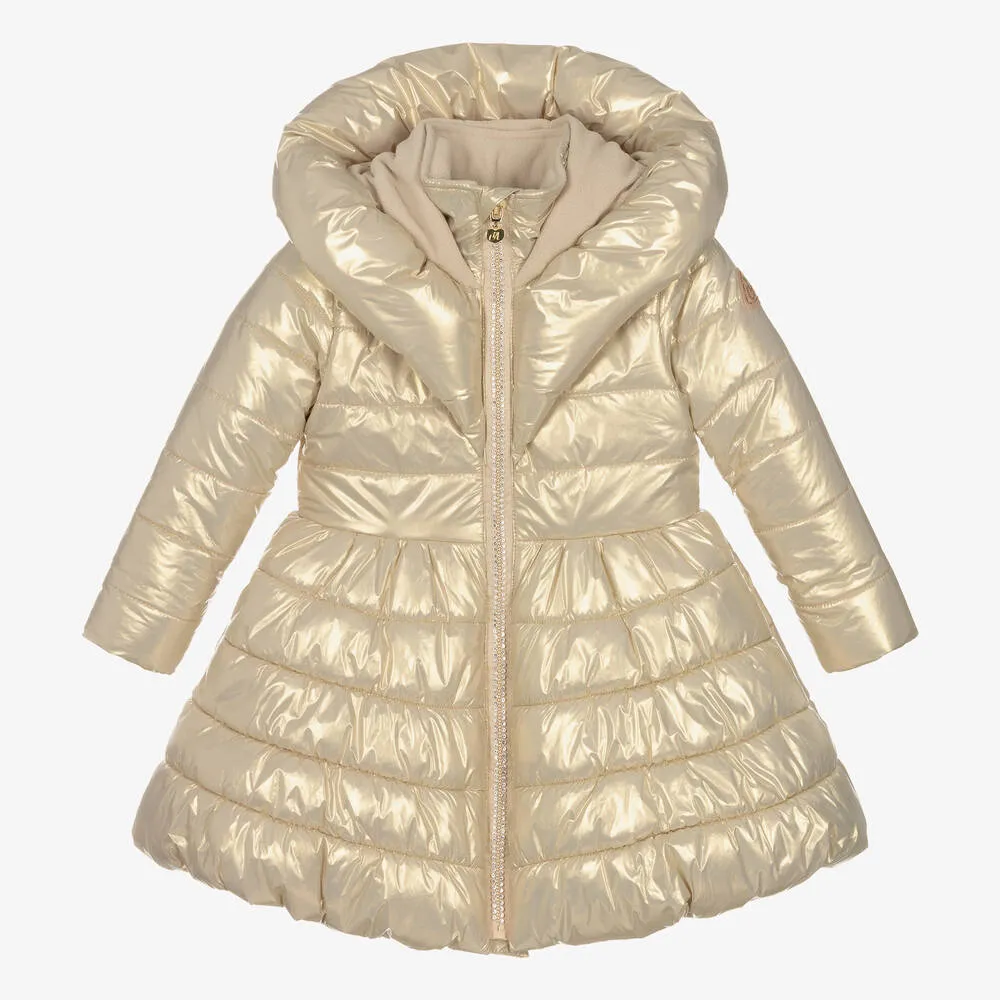 Girls Gold Puffer Coat