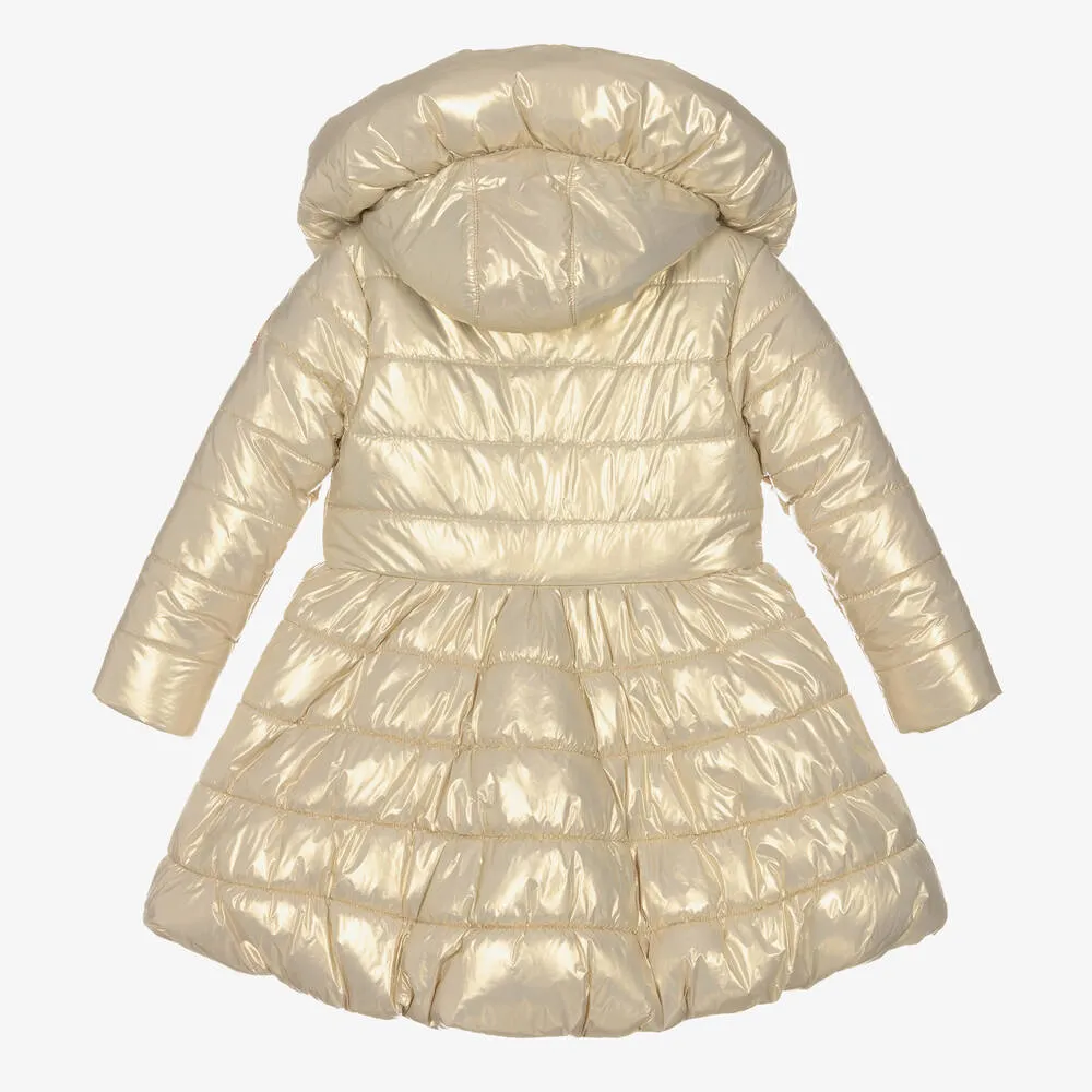 Girls Gold Puffer Coat