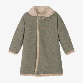 Girls Green Knitted Coat