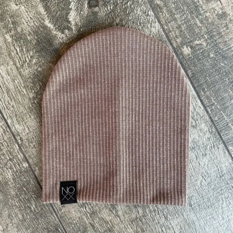 Heather Mocha | Ribbed Knit Beanie - Youth