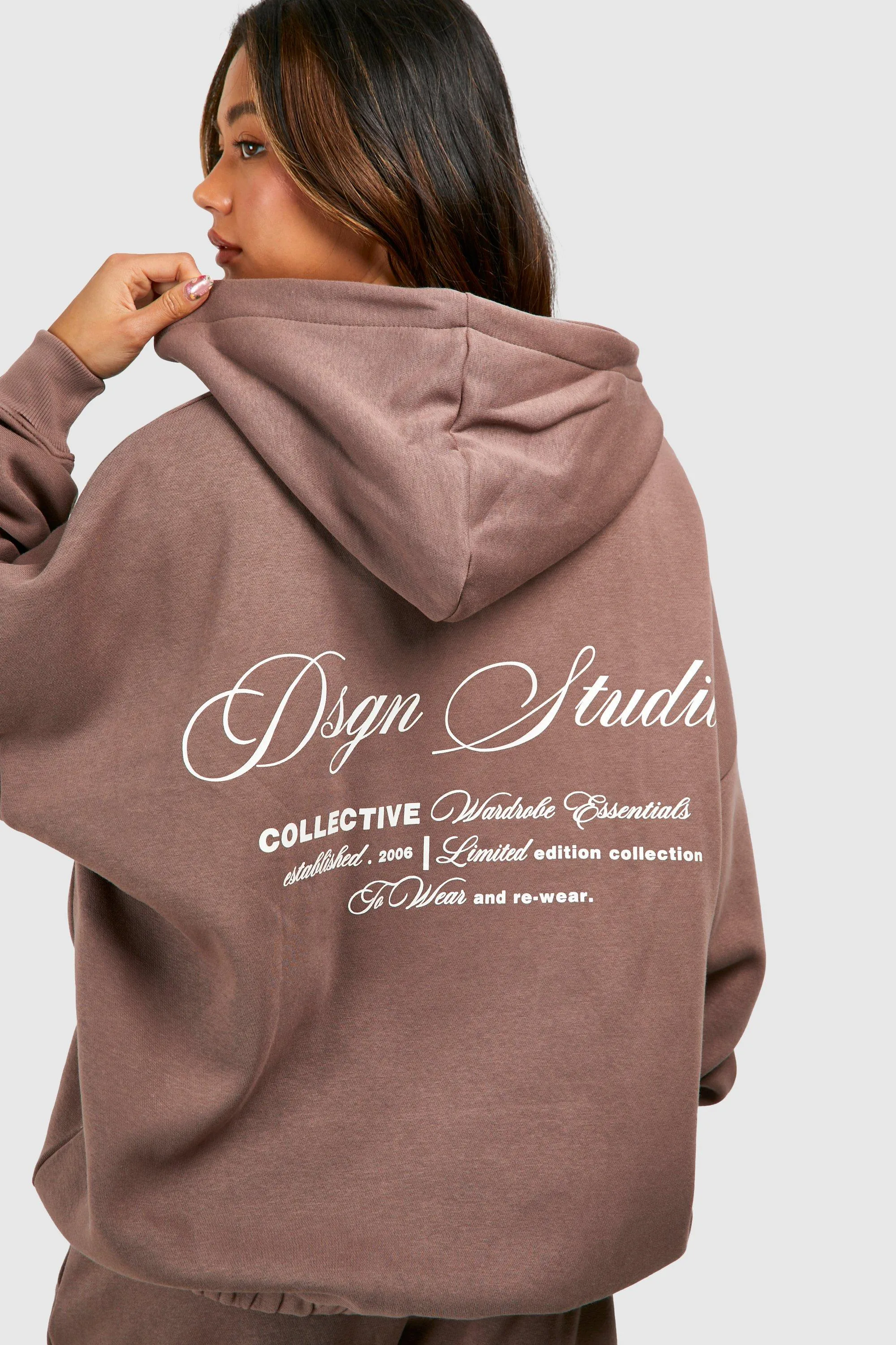 Hoodies & Sweatshirts | Dsgn Studio Zip Through Oversized Hoodie | boohoo