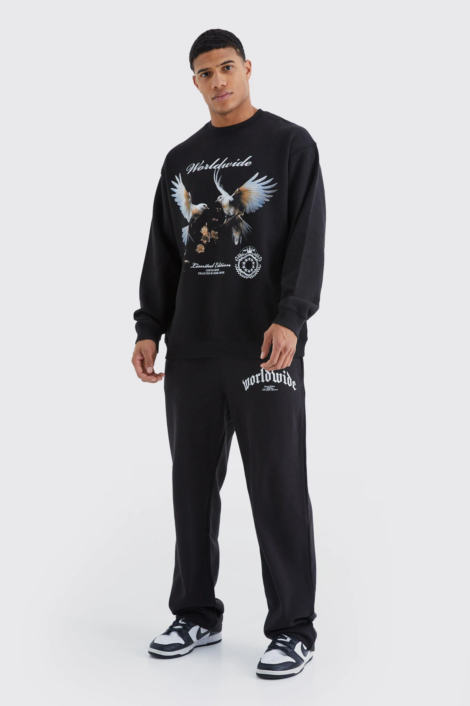 Hoodies & Sweatshirts | Oversized Dove Graphic Sweatshirt | boohooMAN