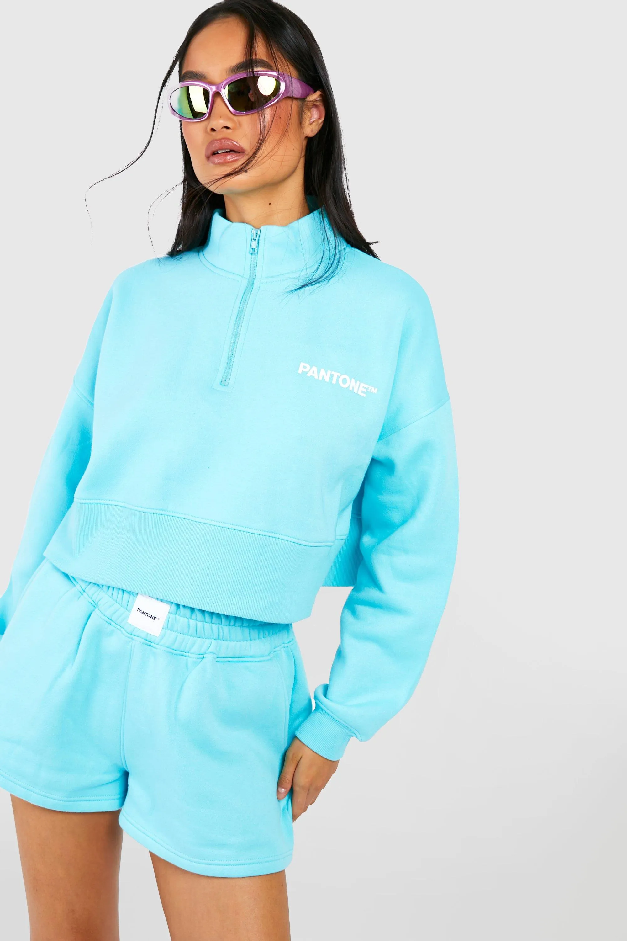 Hoodies & Sweatshirts | Pantone Half Zip Boxy Half Zip Sweatshirt | boohoo