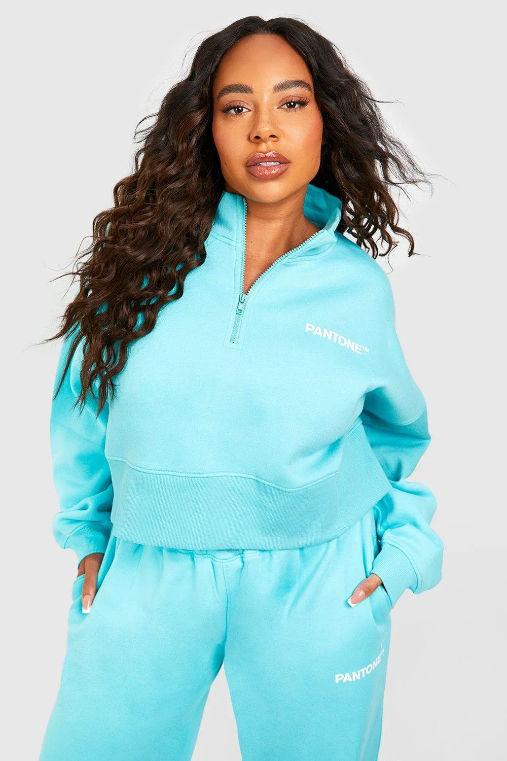 Hoodies & Sweatshirts | Pantone Half Zip Boxy Half Zip Sweatshirt | boohoo