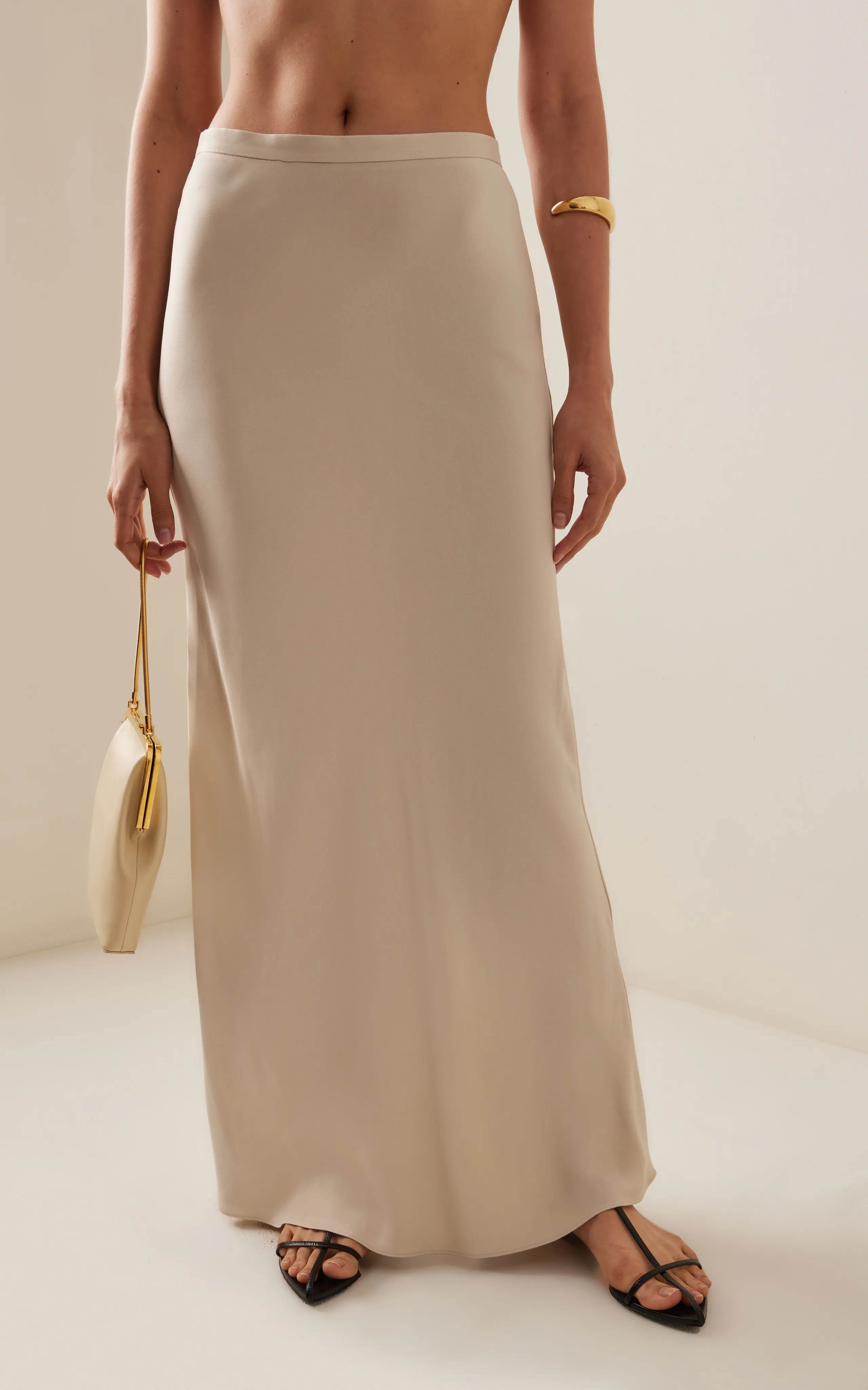 House of Dagmar Satin Maxi Slip Skirt