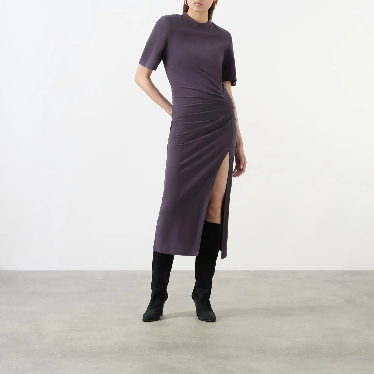 ISABEL MARANT Lexia Gathered Dress - Purple