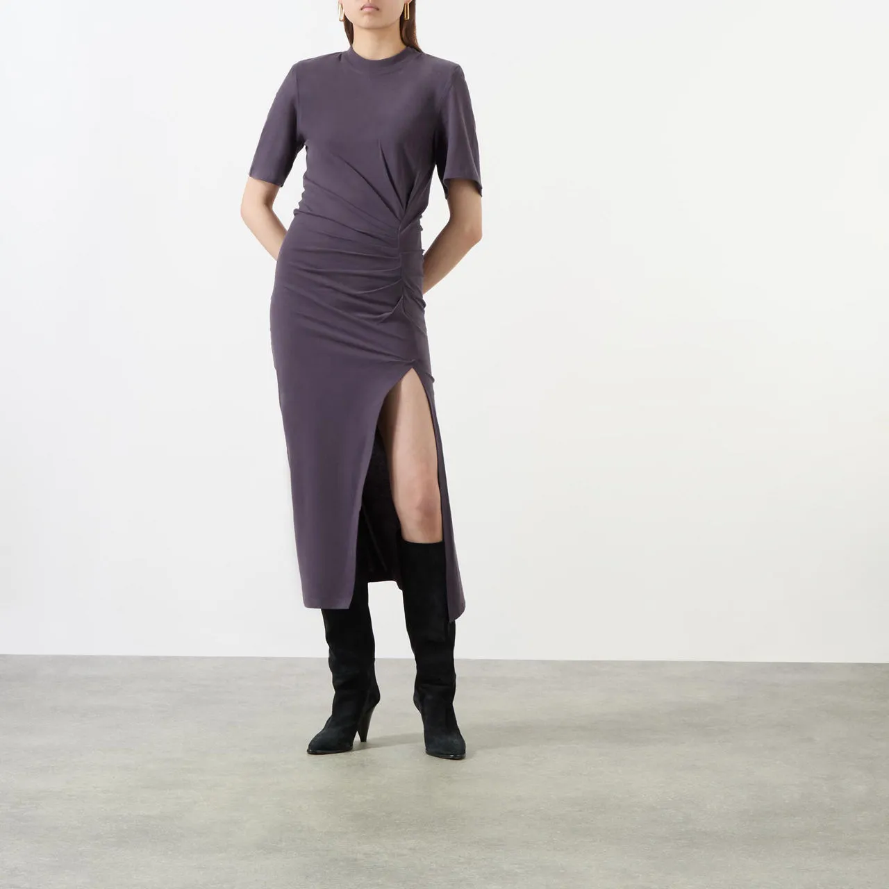 ISABEL MARANT Lexia Gathered Dress - Purple