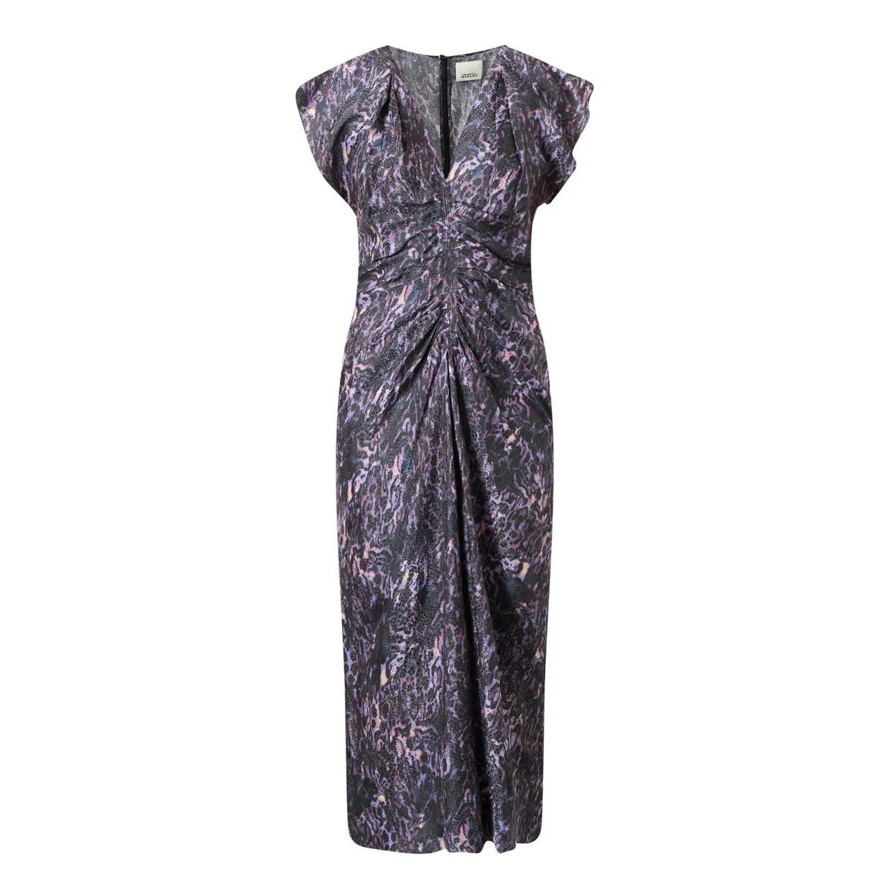 ISABEL MARANT Lyndsay Printed Fitted Dress - Purple