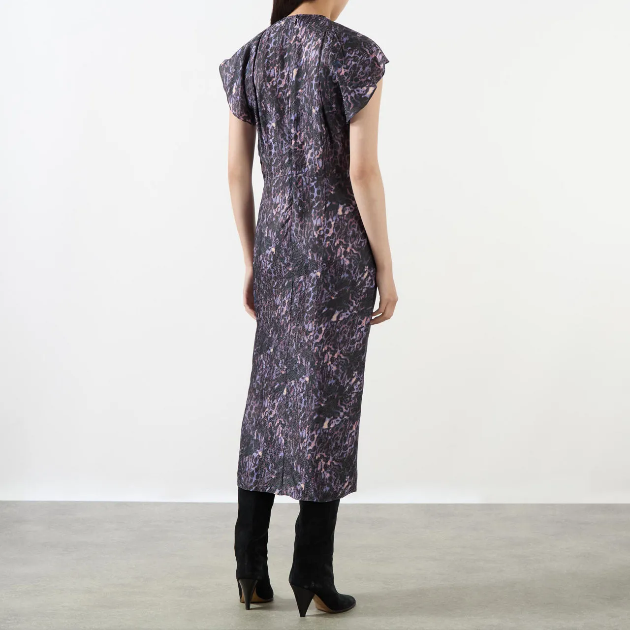 ISABEL MARANT Lyndsay Printed Fitted Dress - Purple