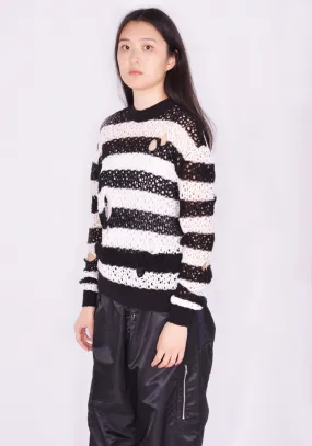 LIBERAL YOUTH MINISTRY LYM05N001 STRIPES KNIT SWEATER KNIT BLACK/WHITE