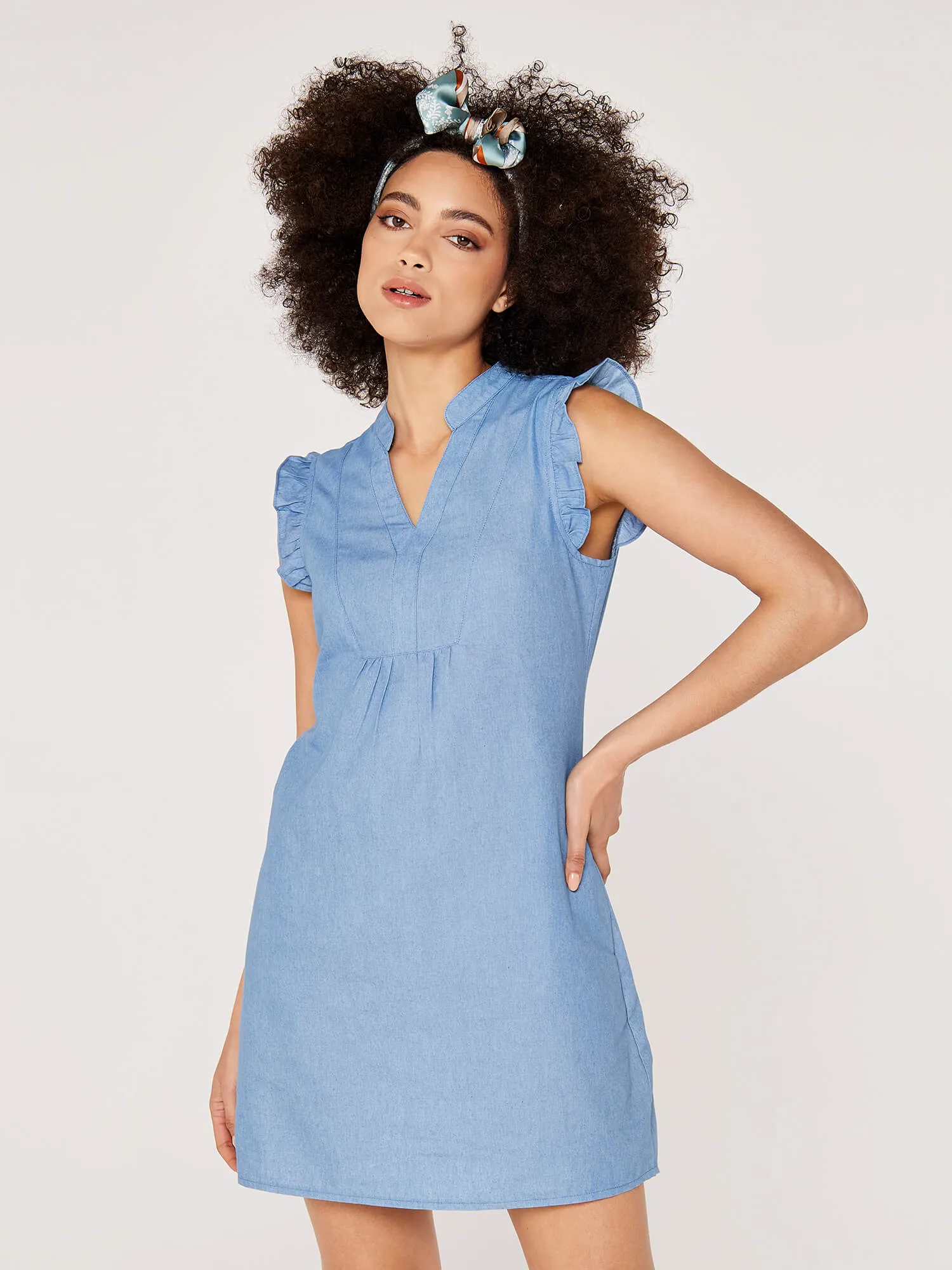 Lightweight Denim Mini Dress | Apricot Clothing