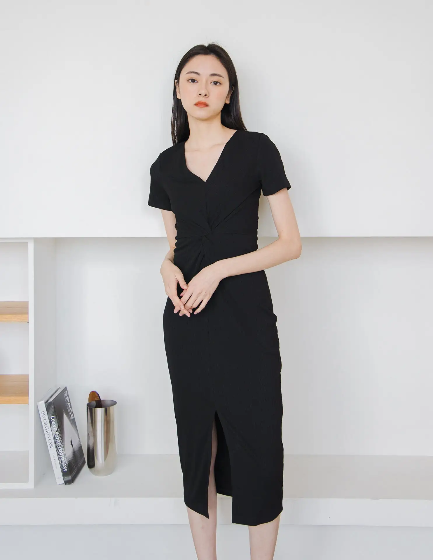 Mae Midi Dress in Black